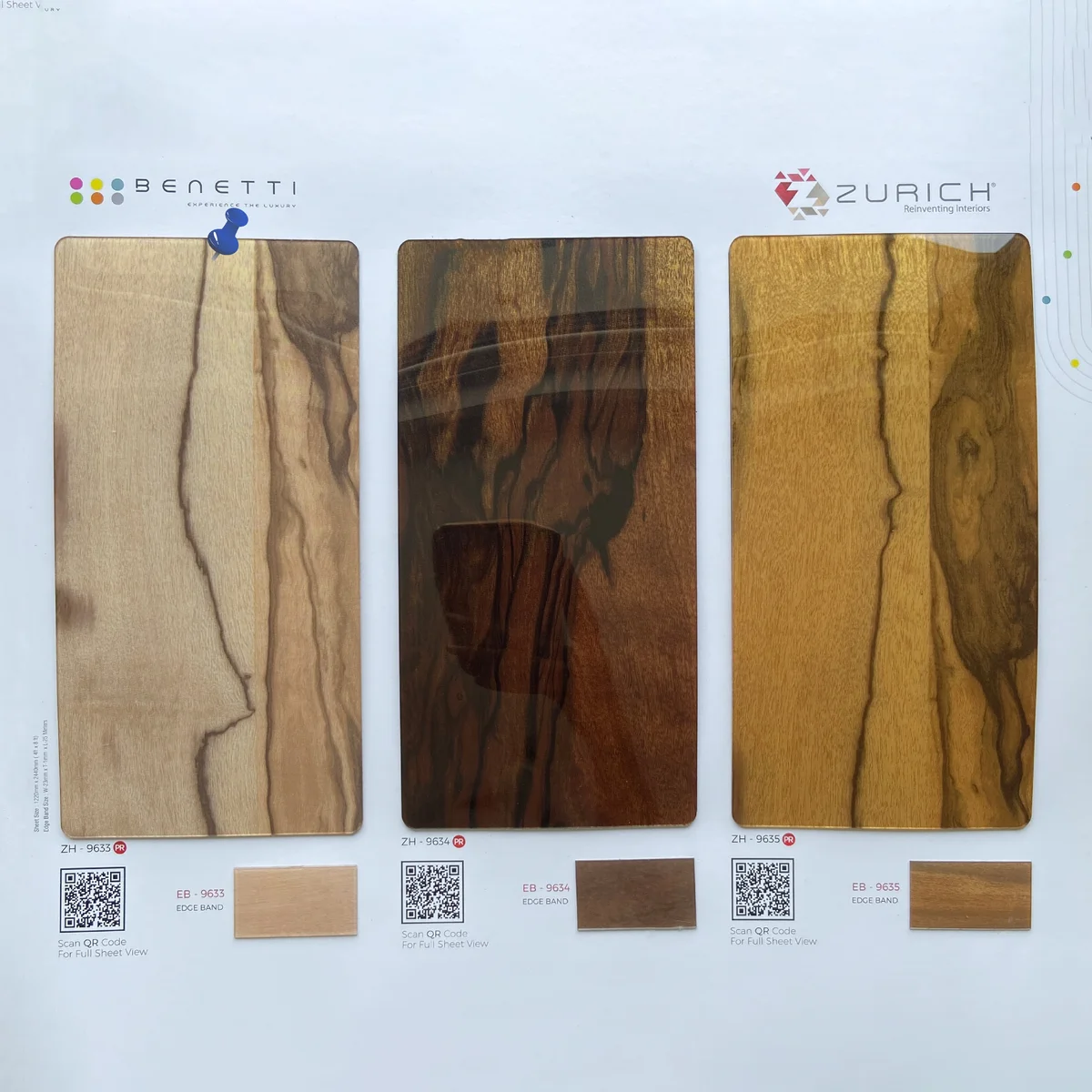 Zurich Benetti 1.5 MM Season 4 Wooden Glossy Acrylic Laminates (Mica/Sunmica) - ZH | 9633 PR
