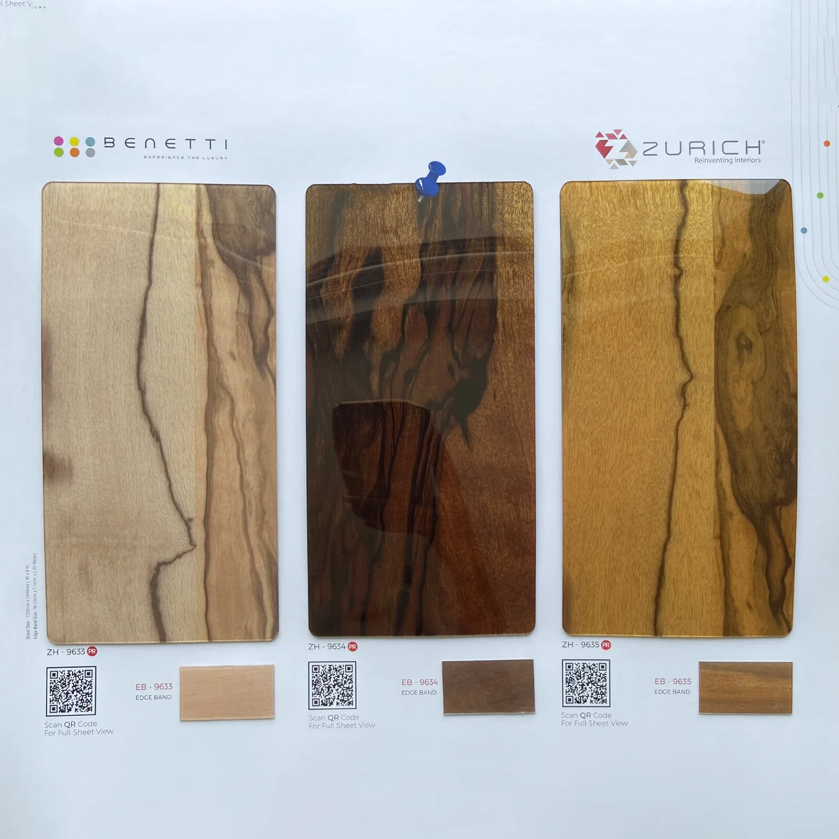 Zurich Benetti 1.5 MM Season 4 Wooden Glossy Acrylic Laminates (Mica/Sunmica) - ZH | 9634 PR