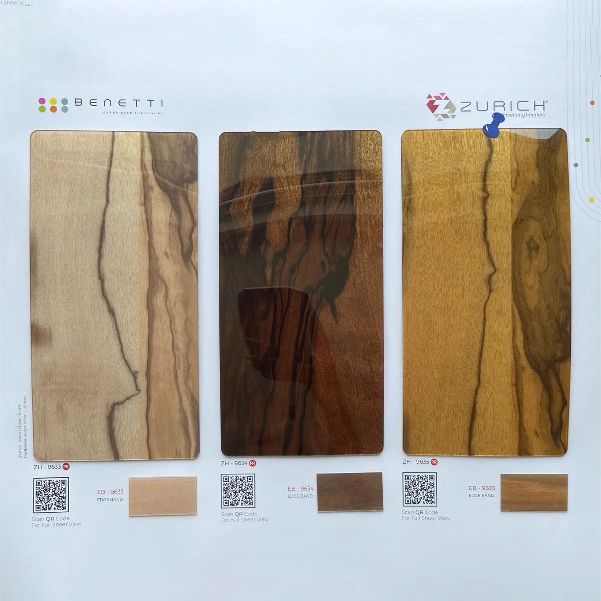 Zurich Benetti 1.5 MM Season 4 Wooden Glossy Acrylic Laminates (Mica/Sunmica) - ZH | 9635 PR