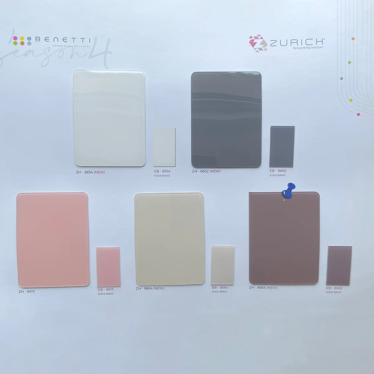 Zurich Benetti 1.5 MM Season 4  Plain Solid Colors Glossy Acrylic Laminates (Mica/Sunmica) - ZH | 8663