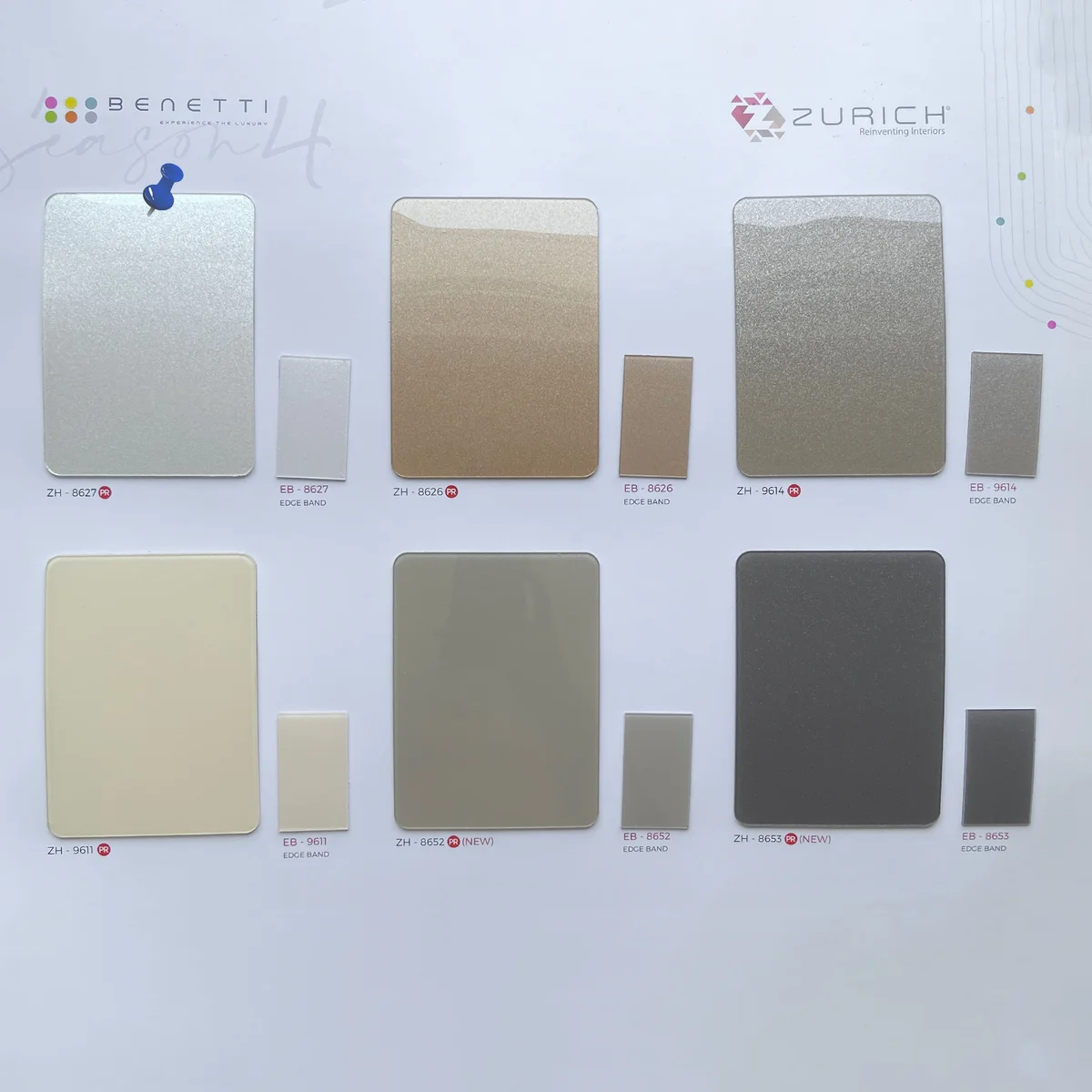 Zurich Benetti 1.5 MM Season 4  Sparkle Glossy Acrylic Laminates (Mica/Sunmica) - ZH | 8627 PR