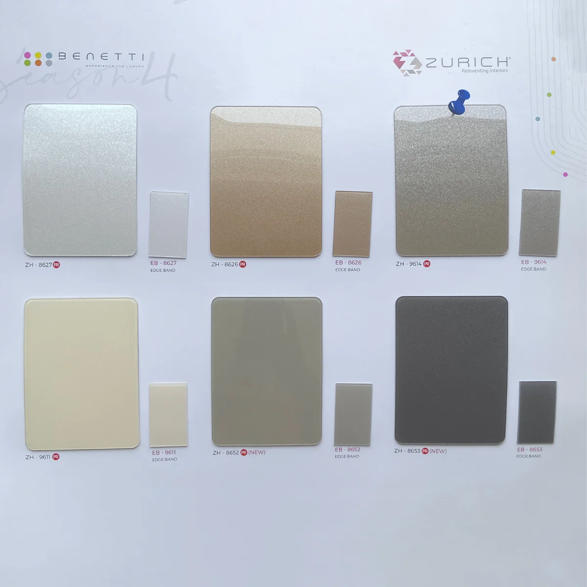 Zurich Benetti 1.5 MM Season 4 Sparkle Glossy Acrylic Laminates (Mica/Sunmica) - ZH | 9614 PR