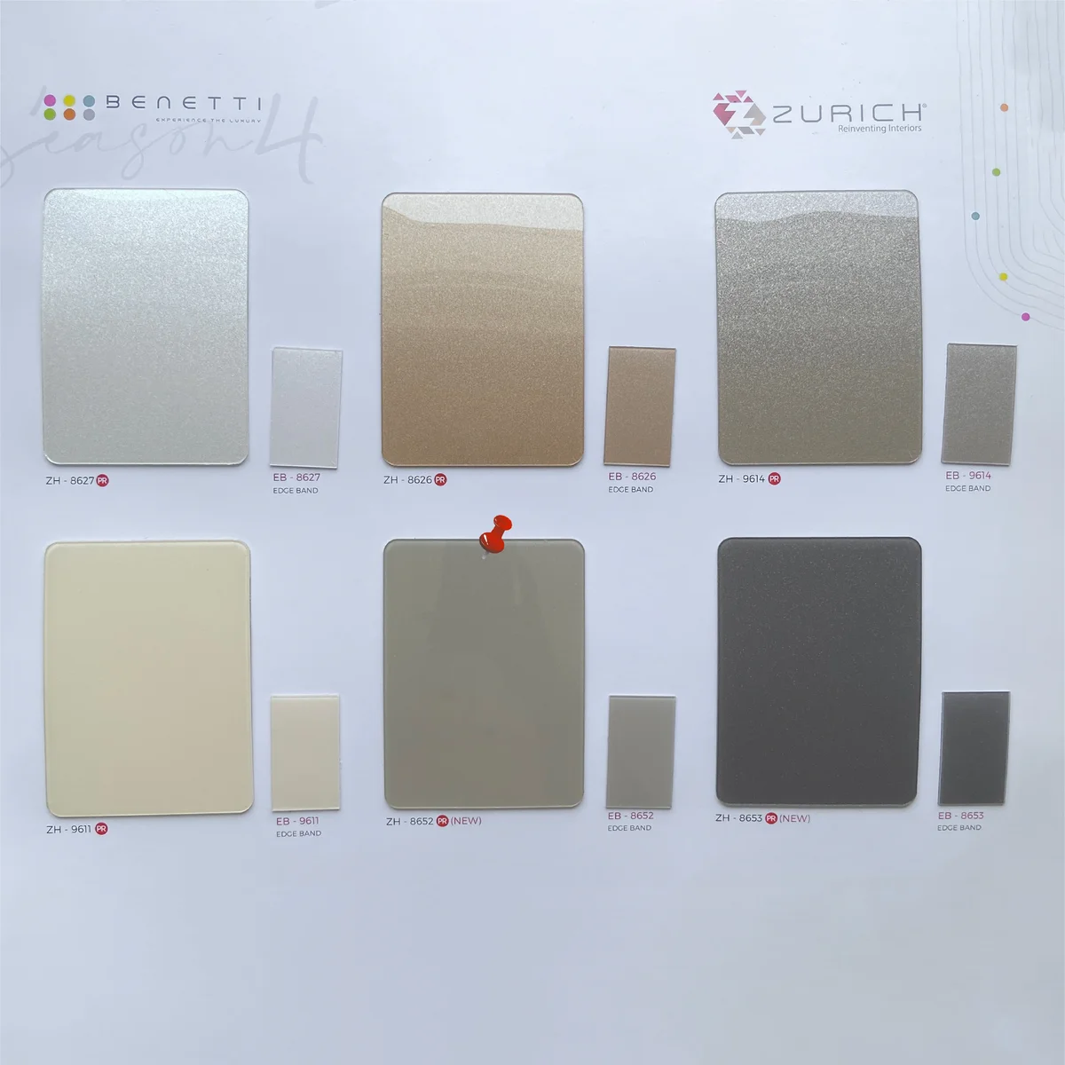 Zurich Benetti 1.5 MM Season 4 Sparkle Glossy Acrylic Laminates (Mica/Sunmica) - ZH | 8652 PR