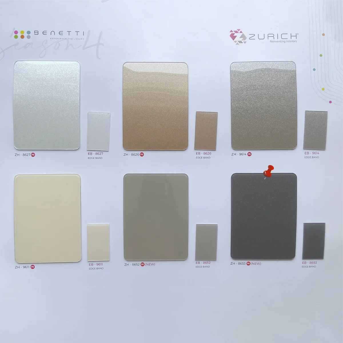Zurich Benetti 1.5 MM Season 4 Sparkle Glossy Acrylic Laminates (Mica/Sunmica) - ZH | 8653 PR