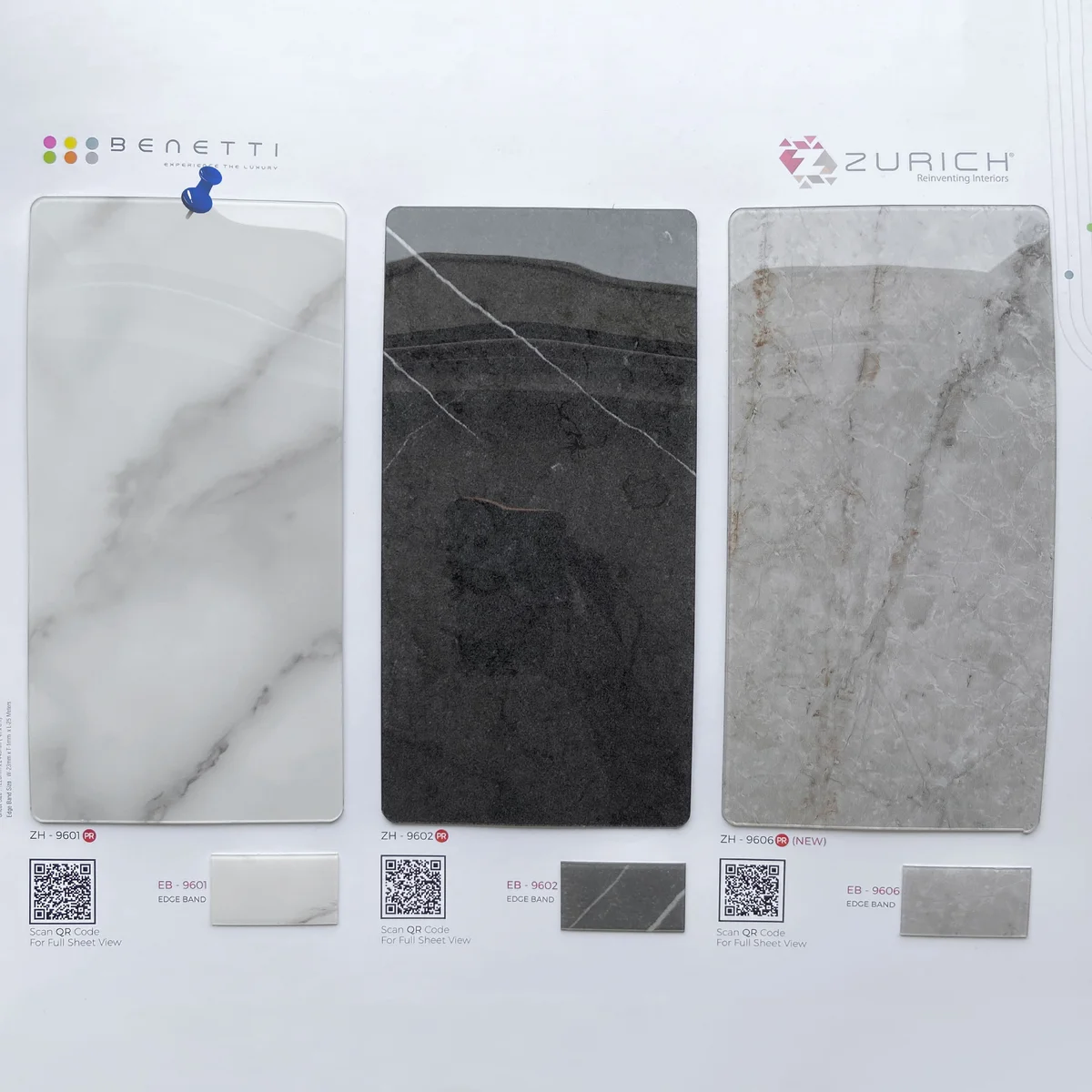 Zurich Benetti 1.5 MM Season 4 Marble & Stone Glossy Acrylic Laminates (Mica/Sunmica) - ZH | 9601 PR