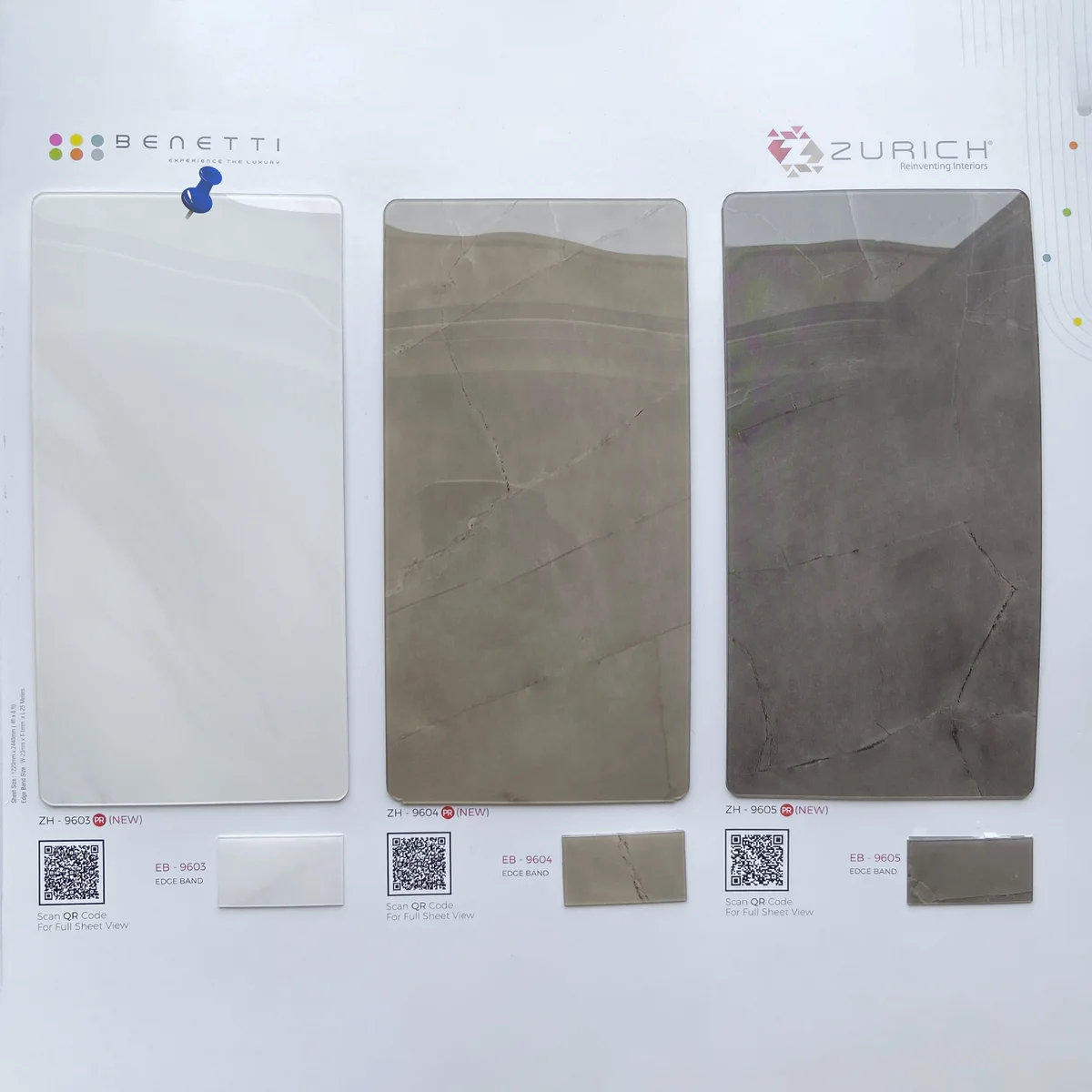 Zurich Benetti 1.5 MM Season 4 Marble & Stone Glossy Acrylic Laminates (Mica/Sunmica) - ZH | 9603 PR
