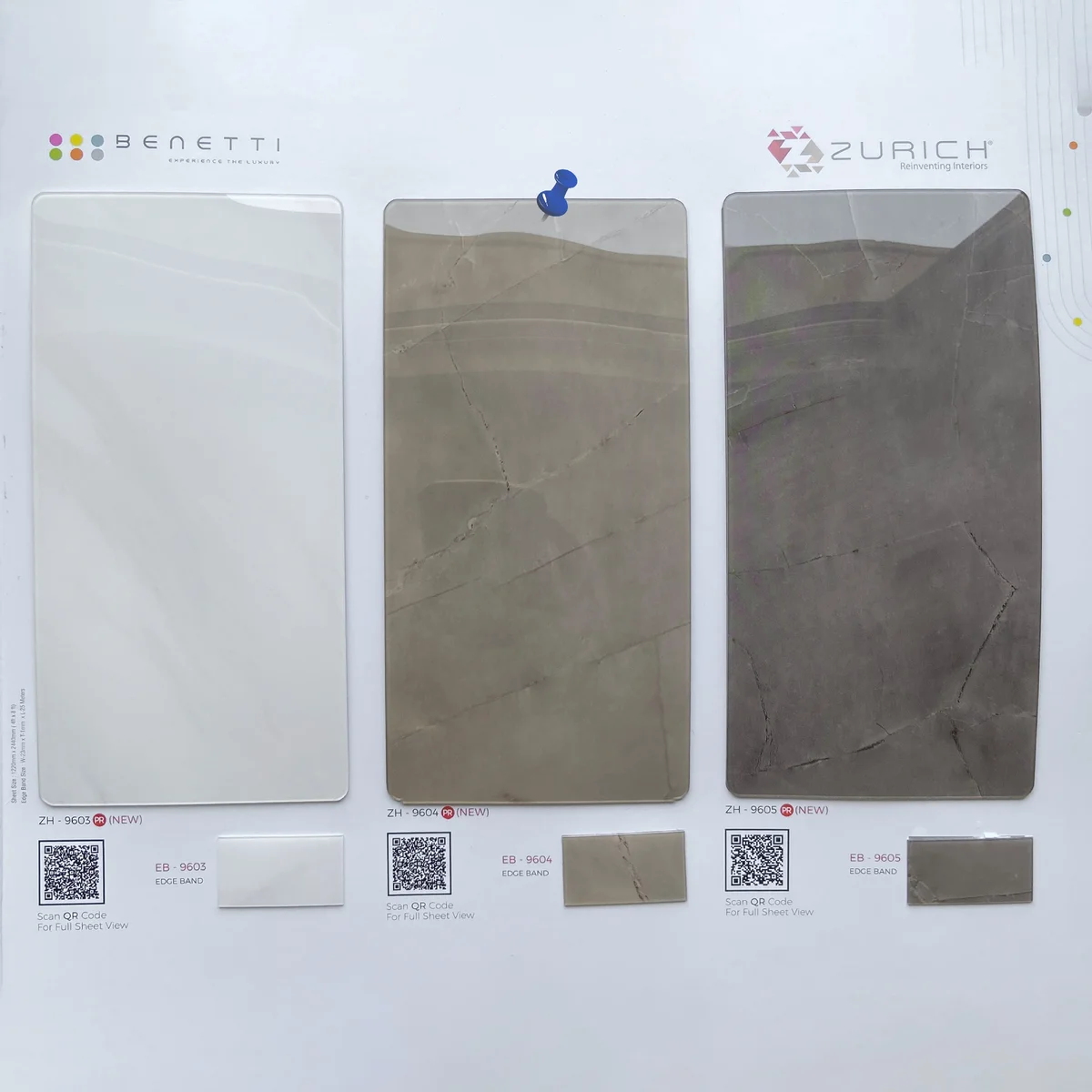 Zurich Benetti 1.5 MM Season 4 Marble & Stone Glossy Acrylic Laminates (Mica/Sunmica) - ZH | 9604 PR