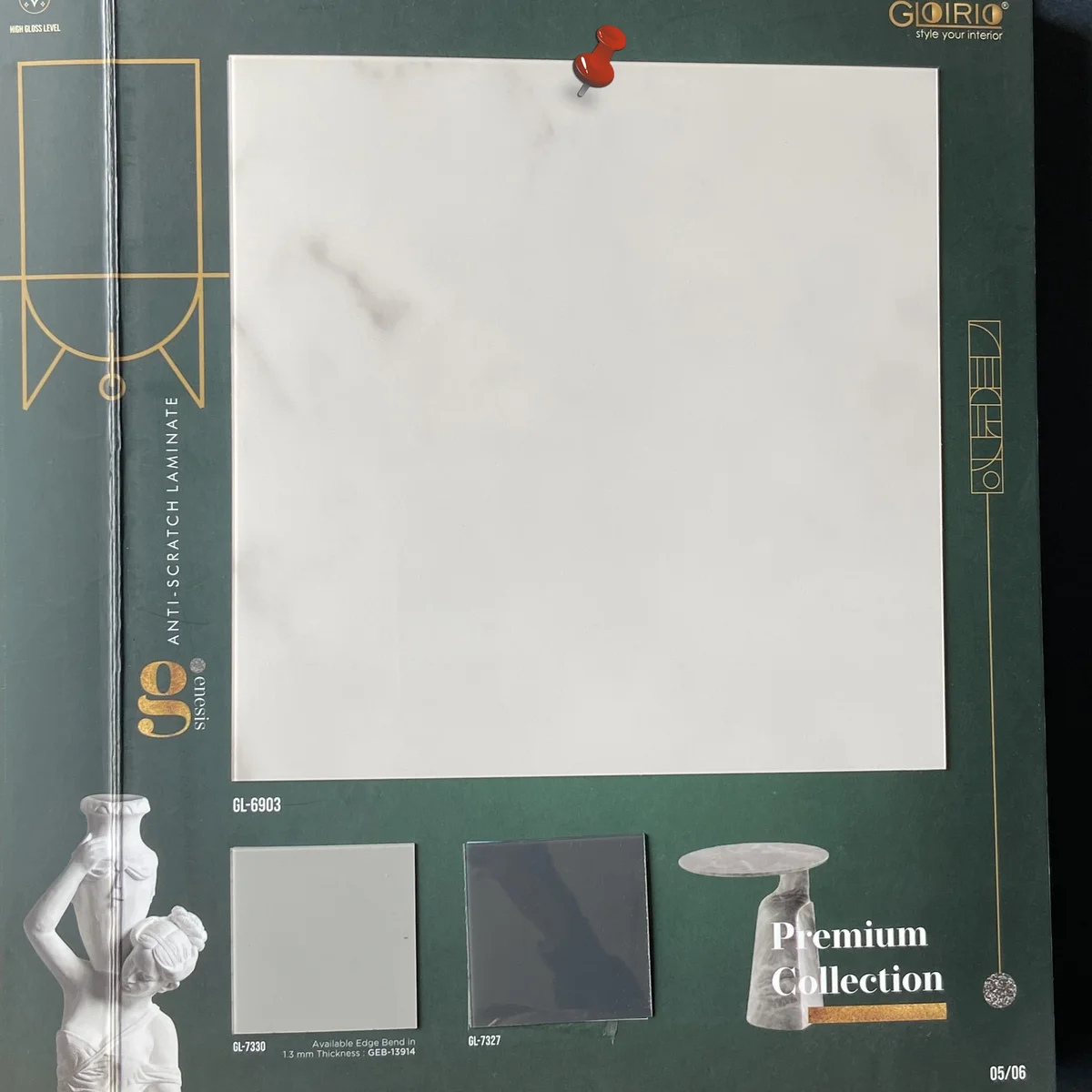 Frikly Basics 1 MM Marble & Stone Glossy Acrylic Laminates (Mica/Sunmica) | FB - 06903 VD