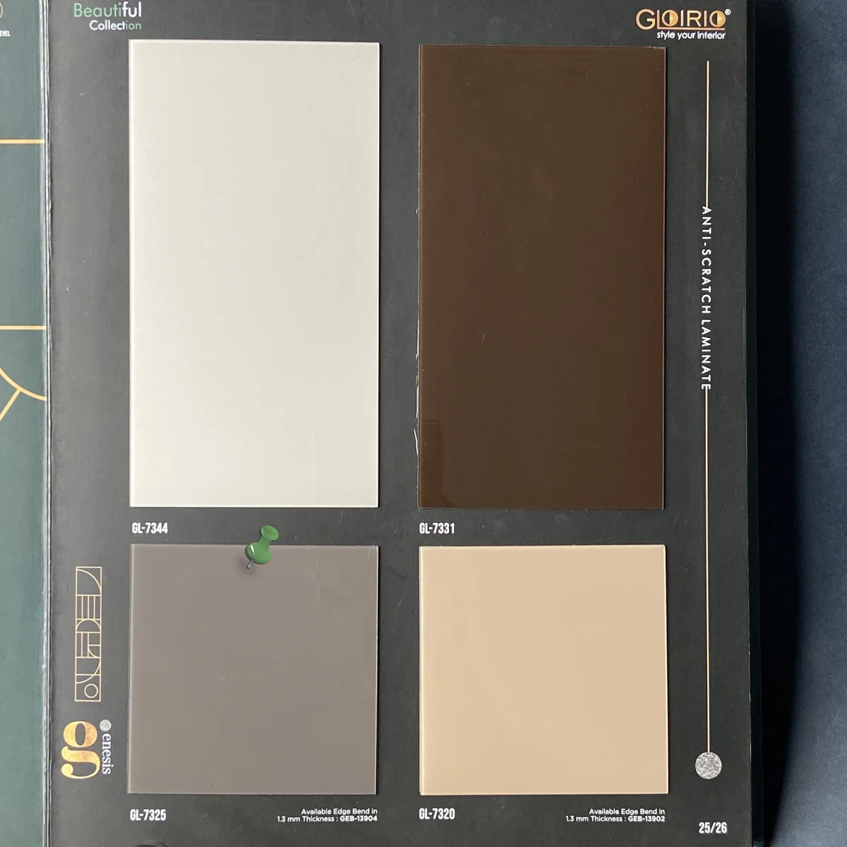 Frikly Basics 1 MM Plain Solid Colors Glossy Acrylic Laminates (Mica/Sunmica) | FB - 07325 VD
