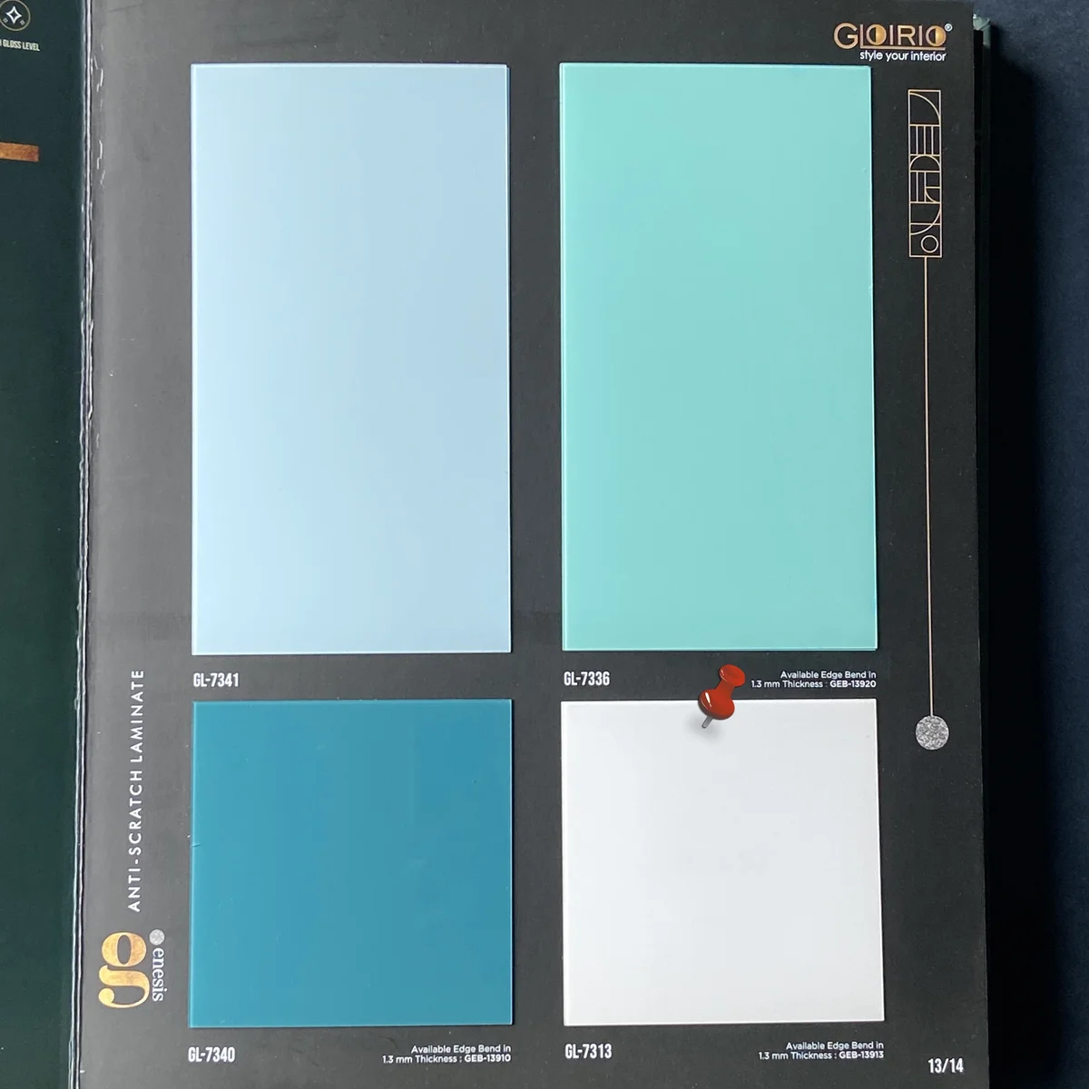 Frikly Basics 1 MM Plain Solid Colors Glossy Acrylic Laminates (Mica/Sunmica) | FB - 07313 VD