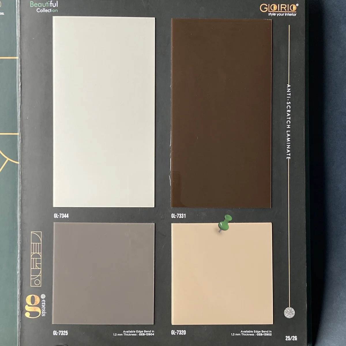 Frikly Basics 1 MM Plain Solid Colors Glossy Acrylic Laminates (Mica/Sunmica) | FB - 07320 VD