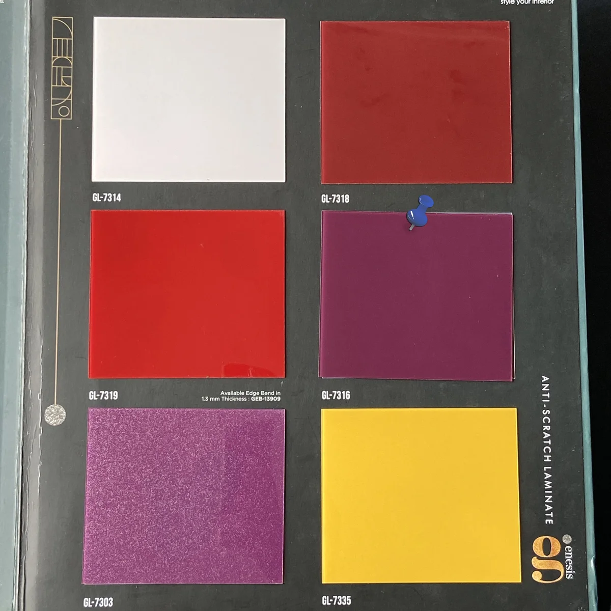 Frikly Basics 1 MM Plain Solid Colors Glossy Acrylic Laminates (Mica/Sunmica) | FB - 07316 VD