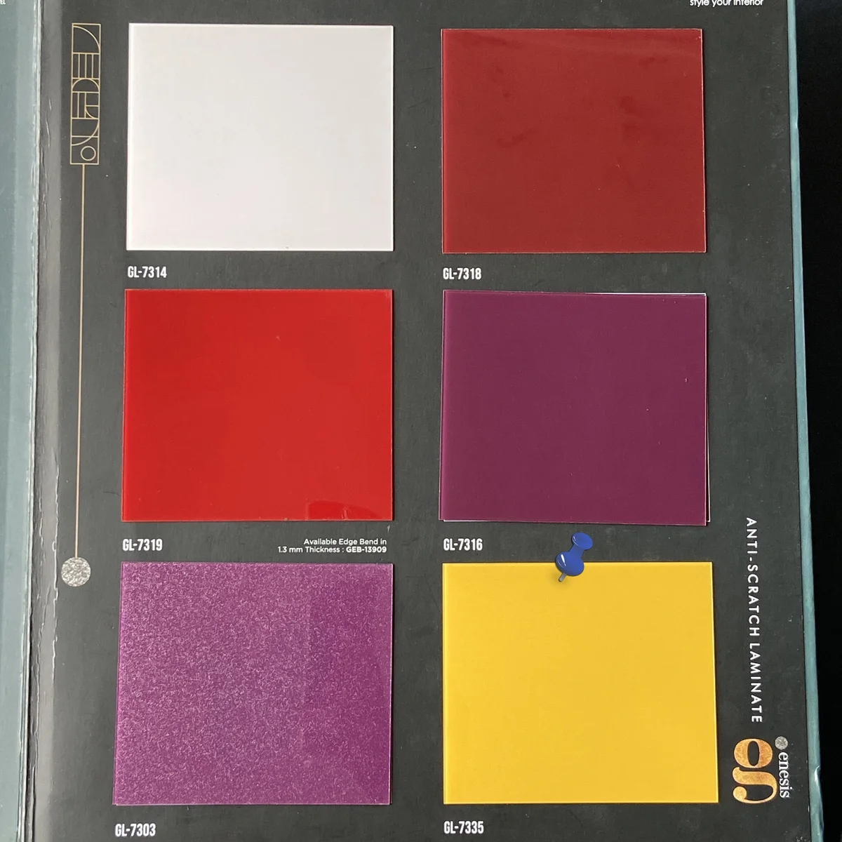 Frikly Basics 1 MM Plain Solid Colors Glossy Acrylic Laminates (Mica/Sunmica) | FB - 07335 VD