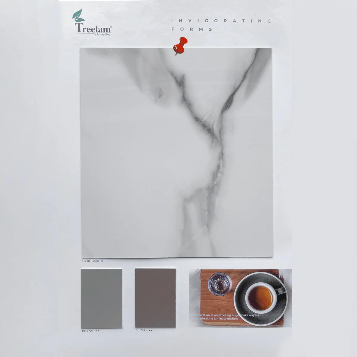 Treelam Orison 1.5 MM Marble & Stone PU Glossy PVC Laminates (Mica/Sunmica) - MICHELAGELO
