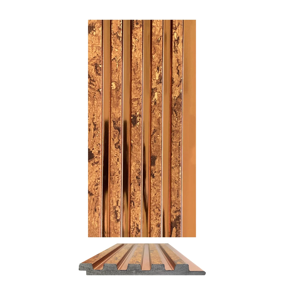 Cladyne Metallic Finish PVC Wall Panel Louvers Panel/Planks 8 Feet * 5 Inch - CL 5250 MT