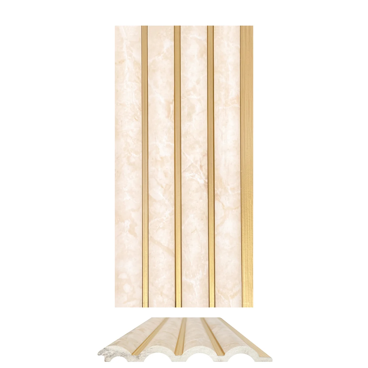 Marbelite PVC Wall Panel Louvers Panel/Planks 8 Feet * 5 Inch - HL 772 MT