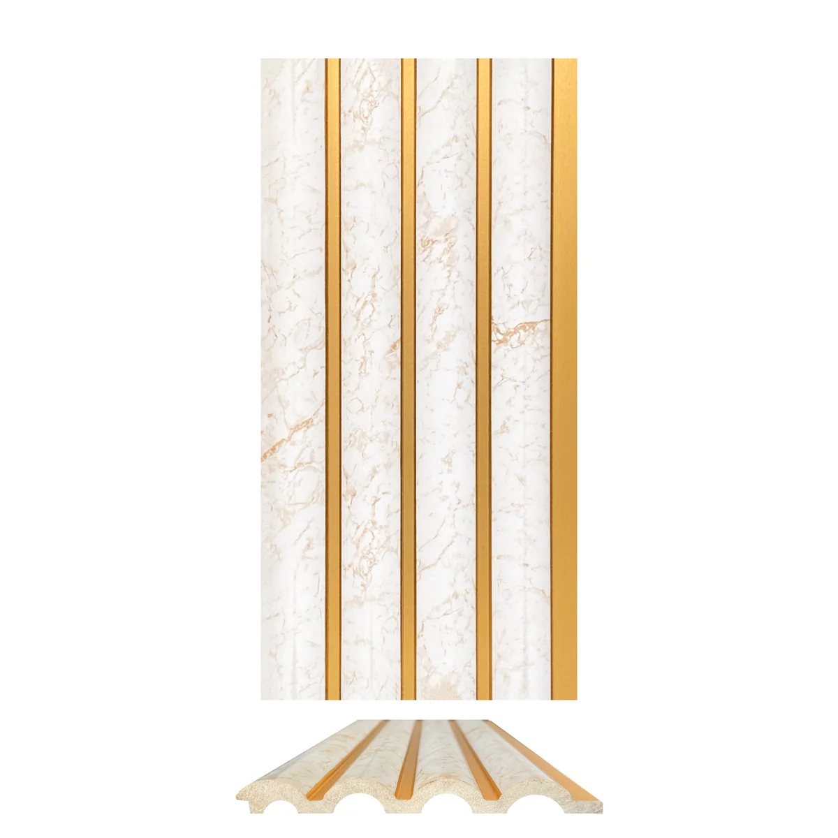 Marbelite PVC Wall Panel Louvers Panel/Planks 8 Feet * 5 Inch - HL 777 MT