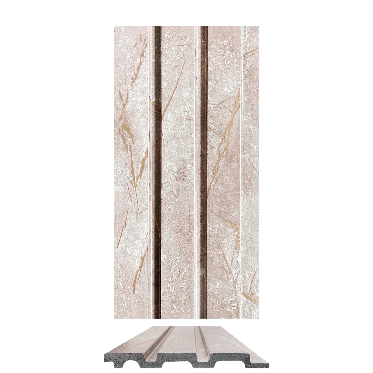 Cladyne Marble And Stone PVC Wall Panel Louvers Panel/Planks 8 Feet * 5 Inch - CL 5247 MT