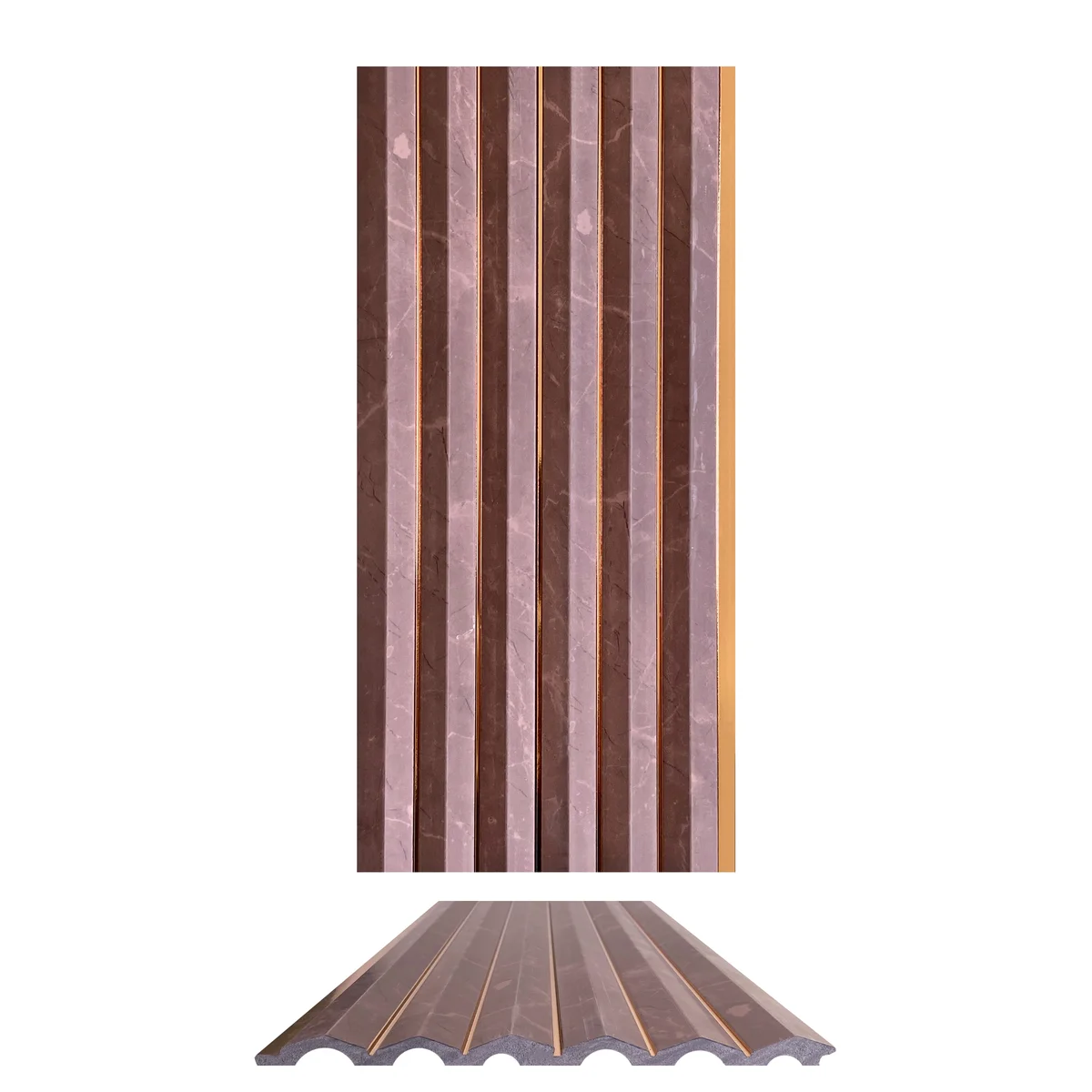 Marbelite PVC Wall Panel Louvers Panel/Planks 8 Feet * 5 Inch - CB 380 MT