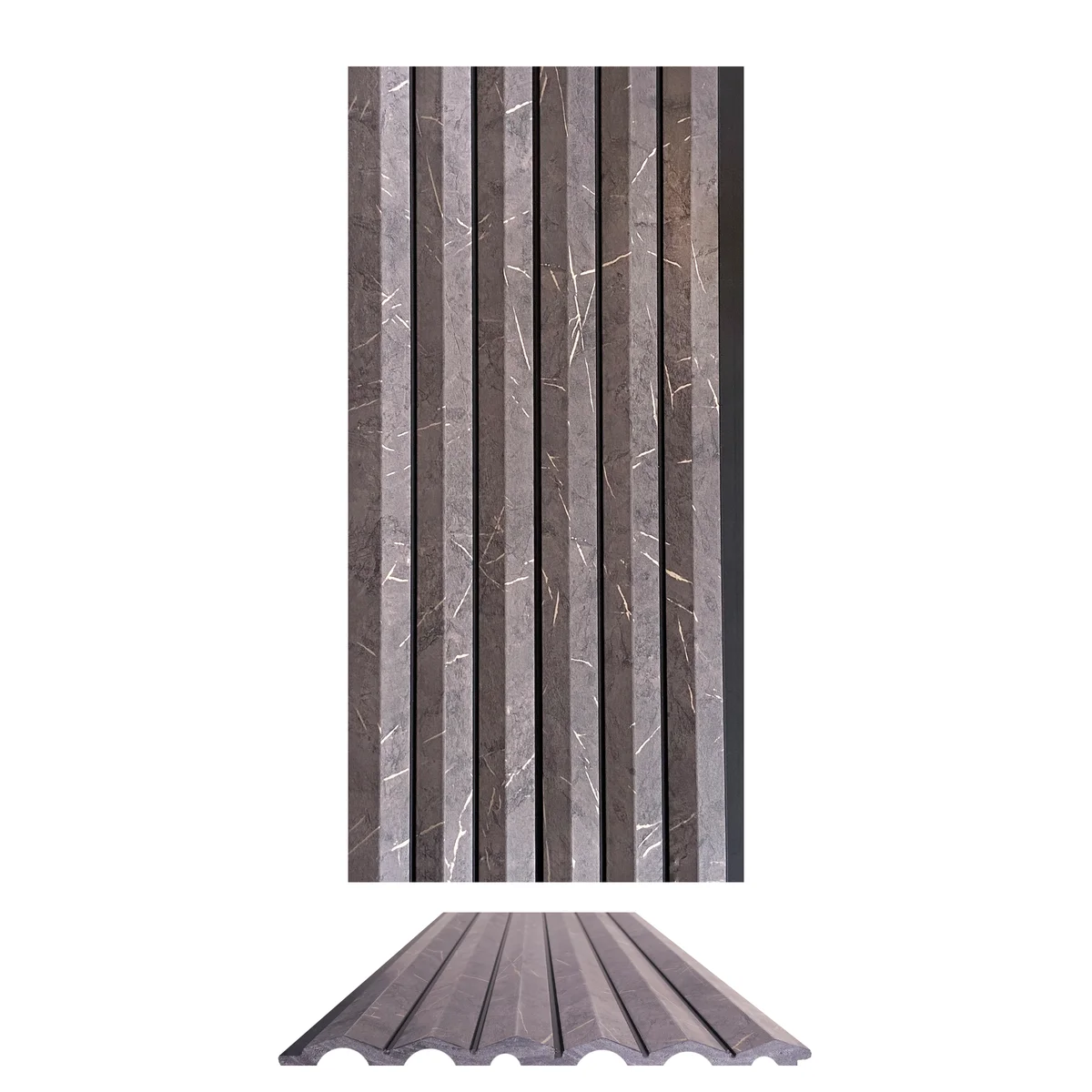 Marbelite PVC Wall Panel Louvers Panel/Planks 8 Feet * 5 Inch - CB 381 MT