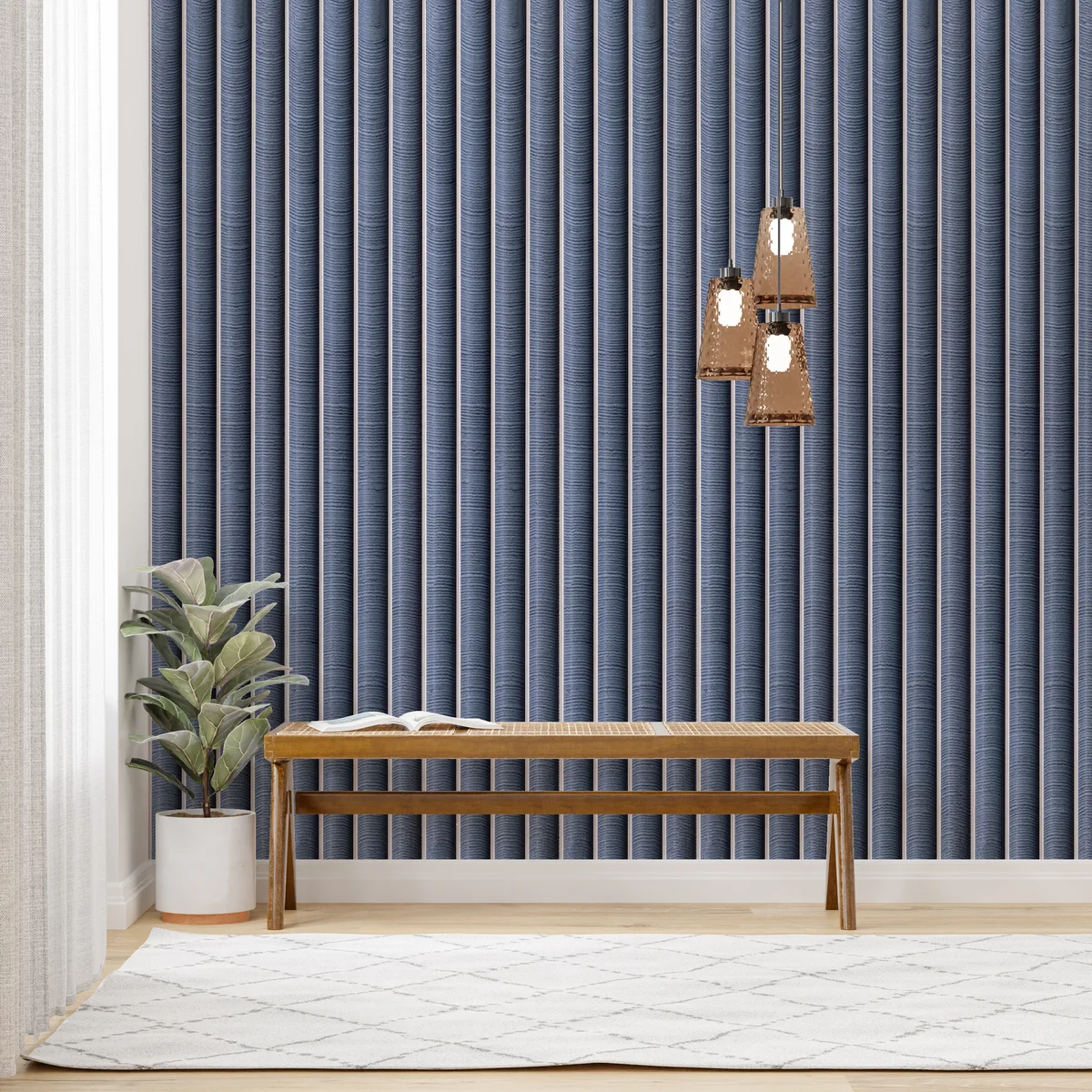 Cladyne PVC Wall Panel Louvers Panel/Planks 8 Feet * 5 Inch - CL 5259 MT