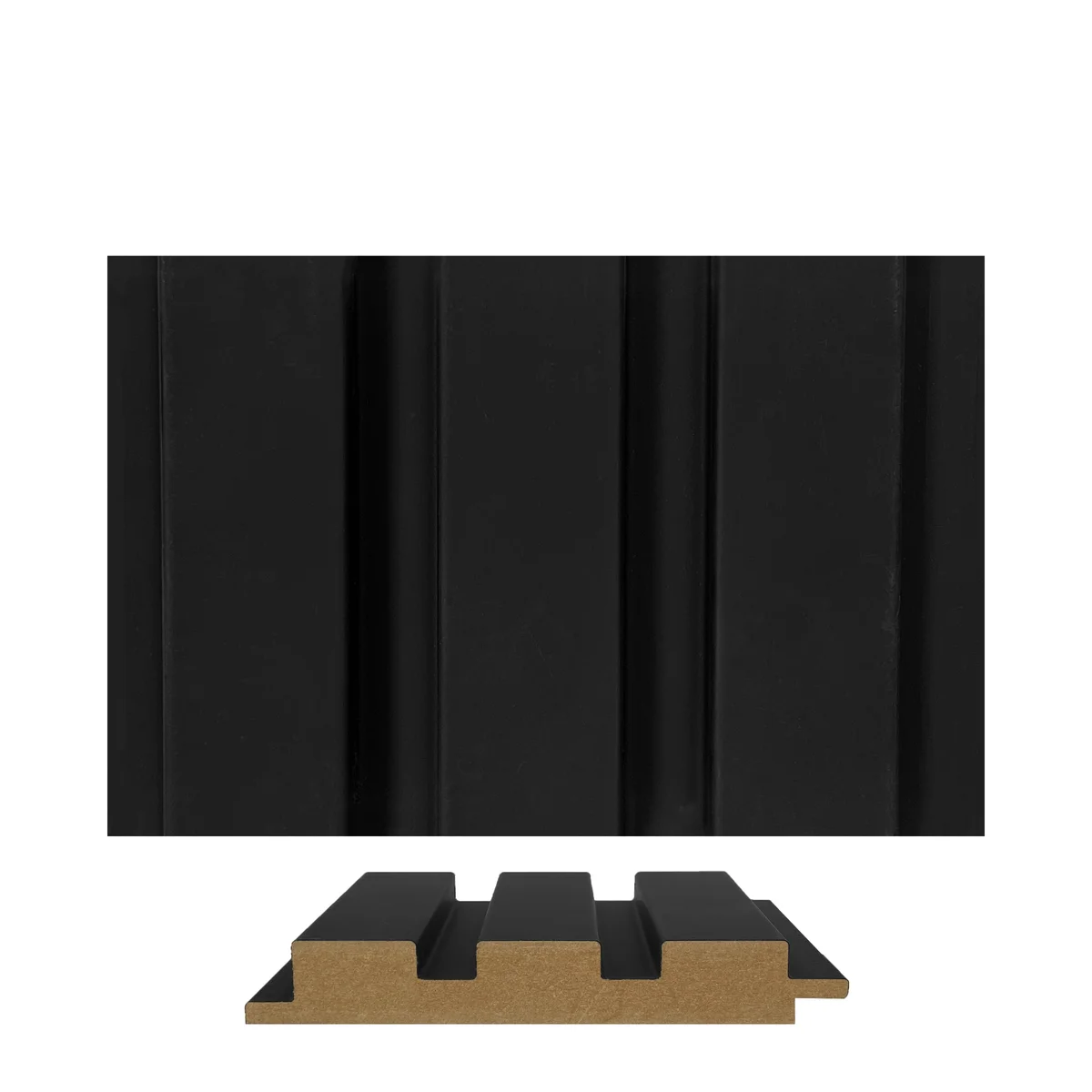 Panalo MDF Wall Panel Louvers Panel/Planks 9 Feet * 5 Inch - PL 109 BLACK