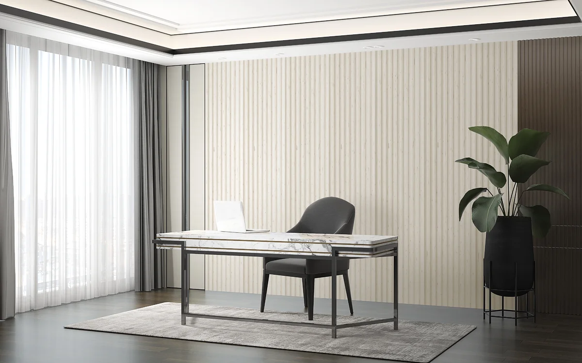 Marbelite PVC Wall Panel Louvers Panel/Planks 8 Feet * 5 Inch - BAE 1025 MV