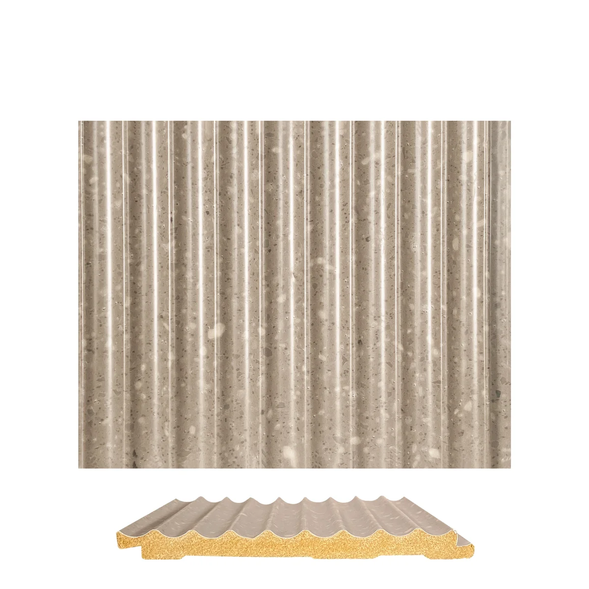 Marbelite PVC Wall Panel Louvers Panel/Planks 8 Feet * 5 Inch - BAE 1028 MV
