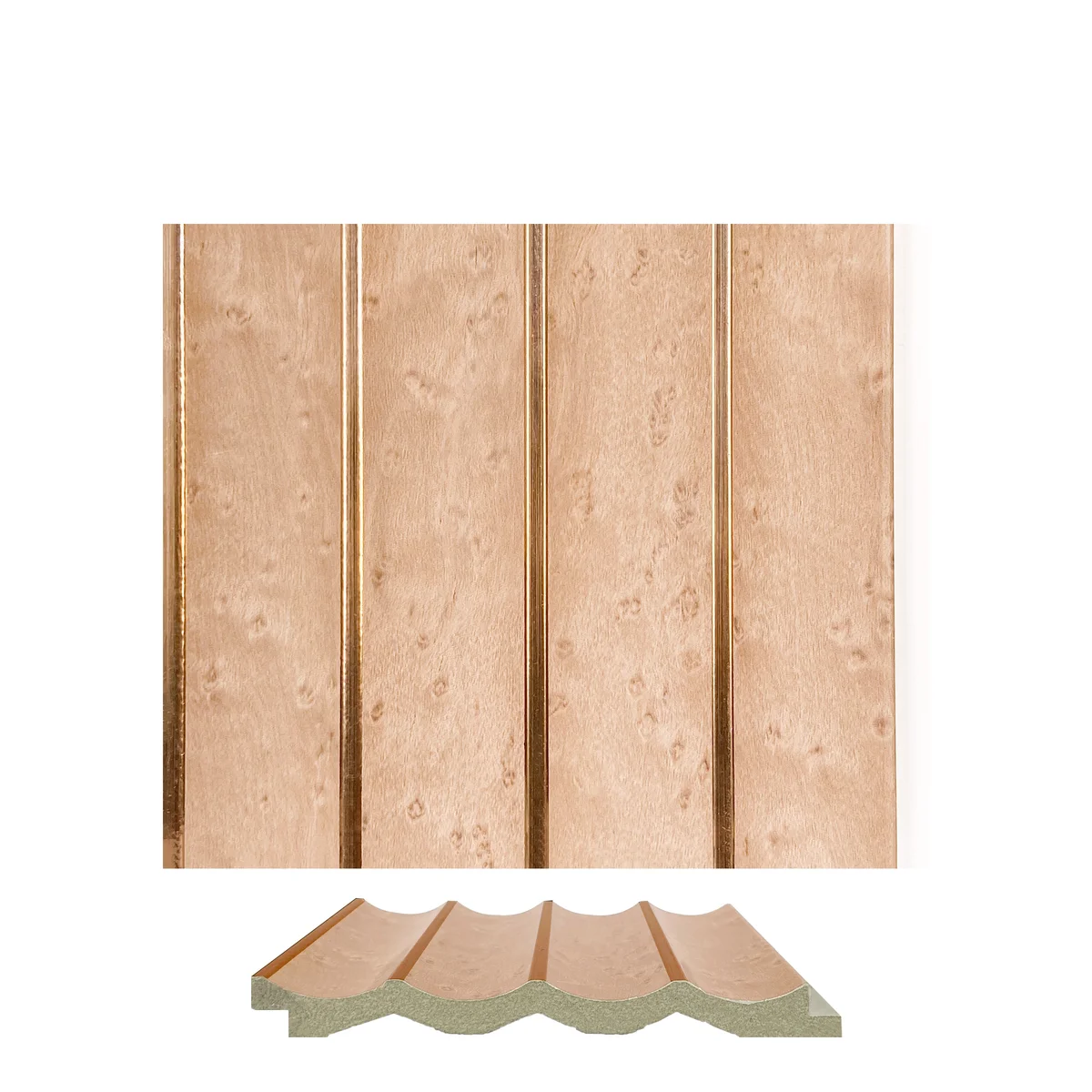 WoodGrove PVC Wall Panel Louvers Panel/Planks 9 Feet * 5 Inch - BA 7116 MV