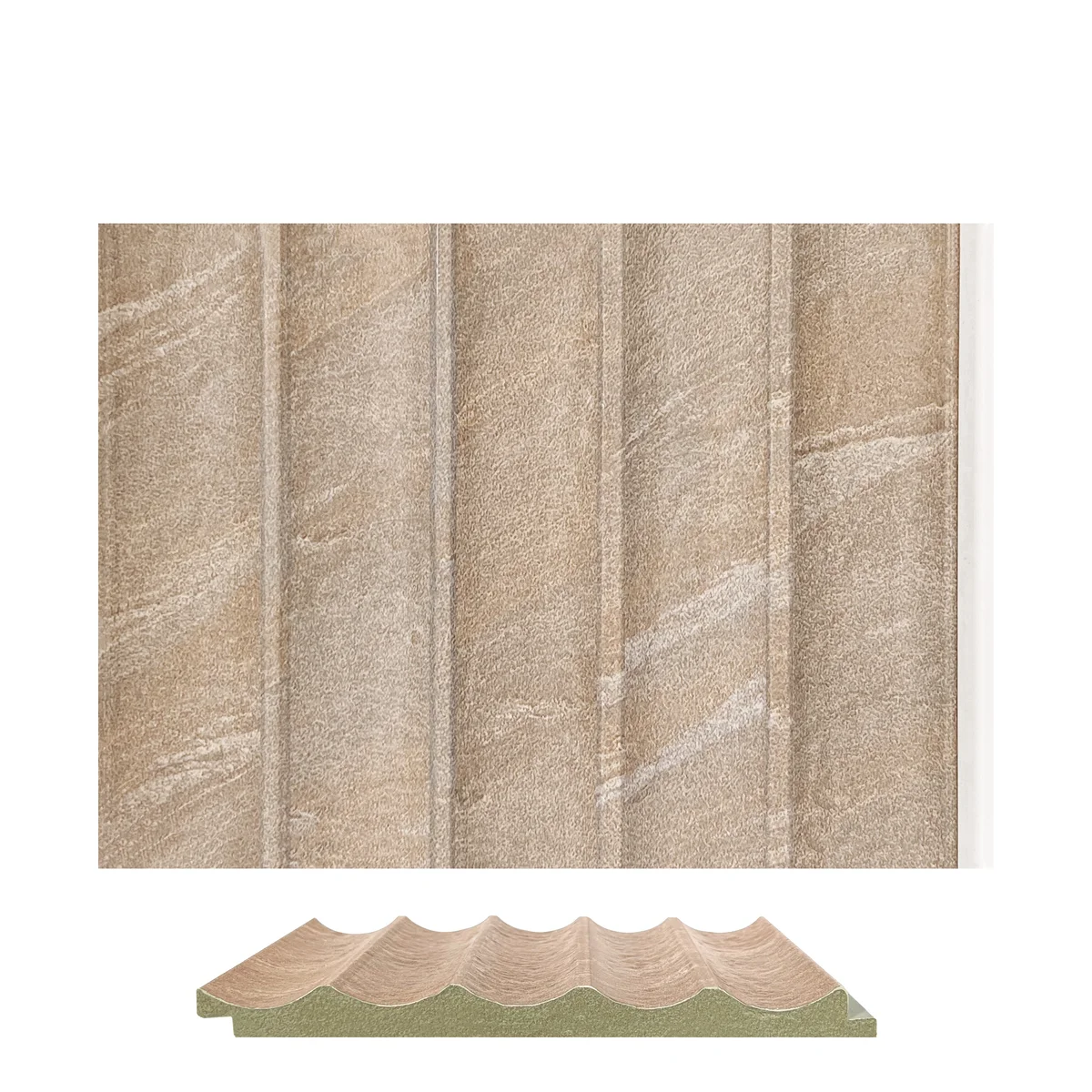 Marbelite PVC Wall Panel Louvers Panel/Planks 9 Feet * 5 Inch - BA 7104 MV