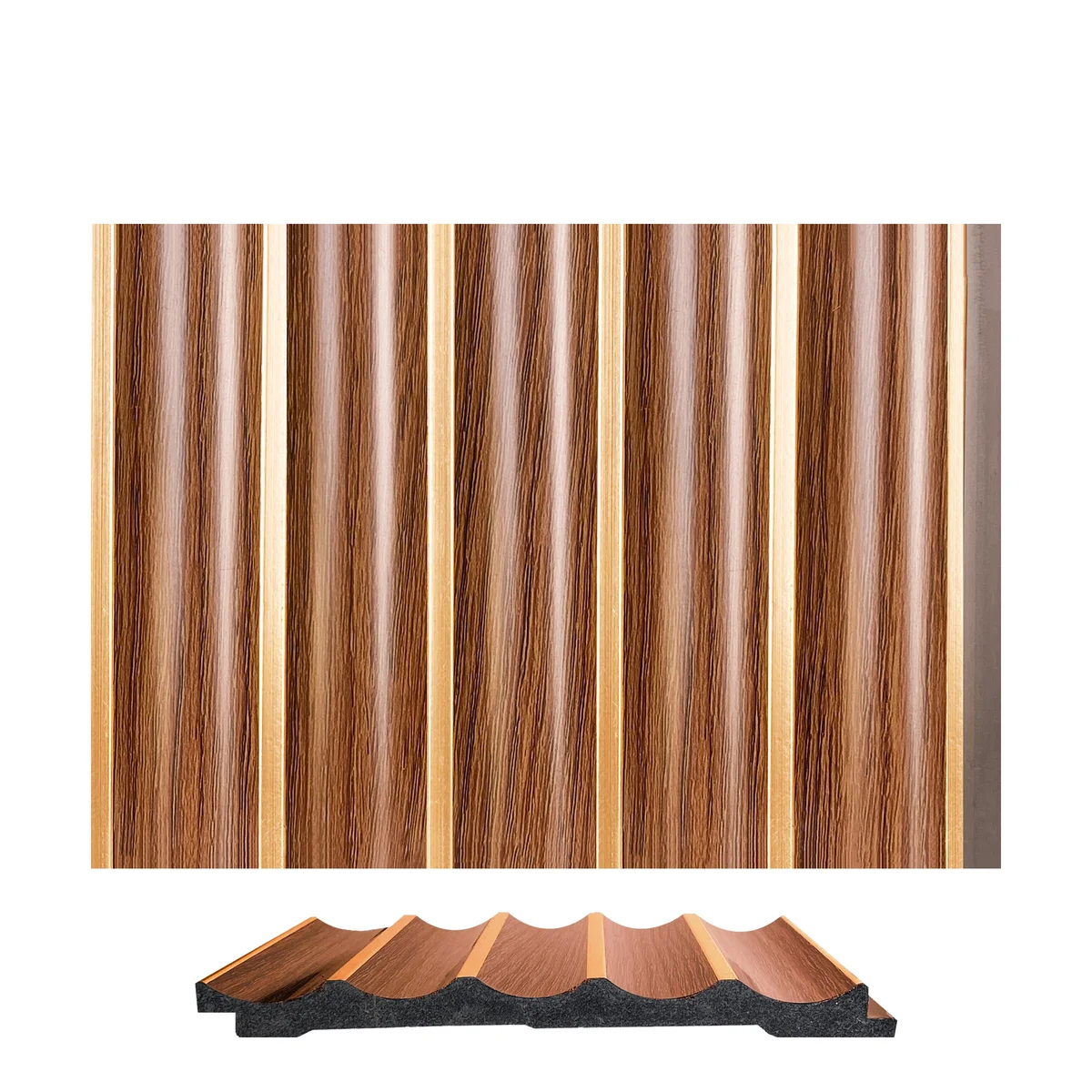 WoodGrove PVC Wall Panel Louvers Panel/Planks 9 Feet * 5 Inch - BA 7101 MV