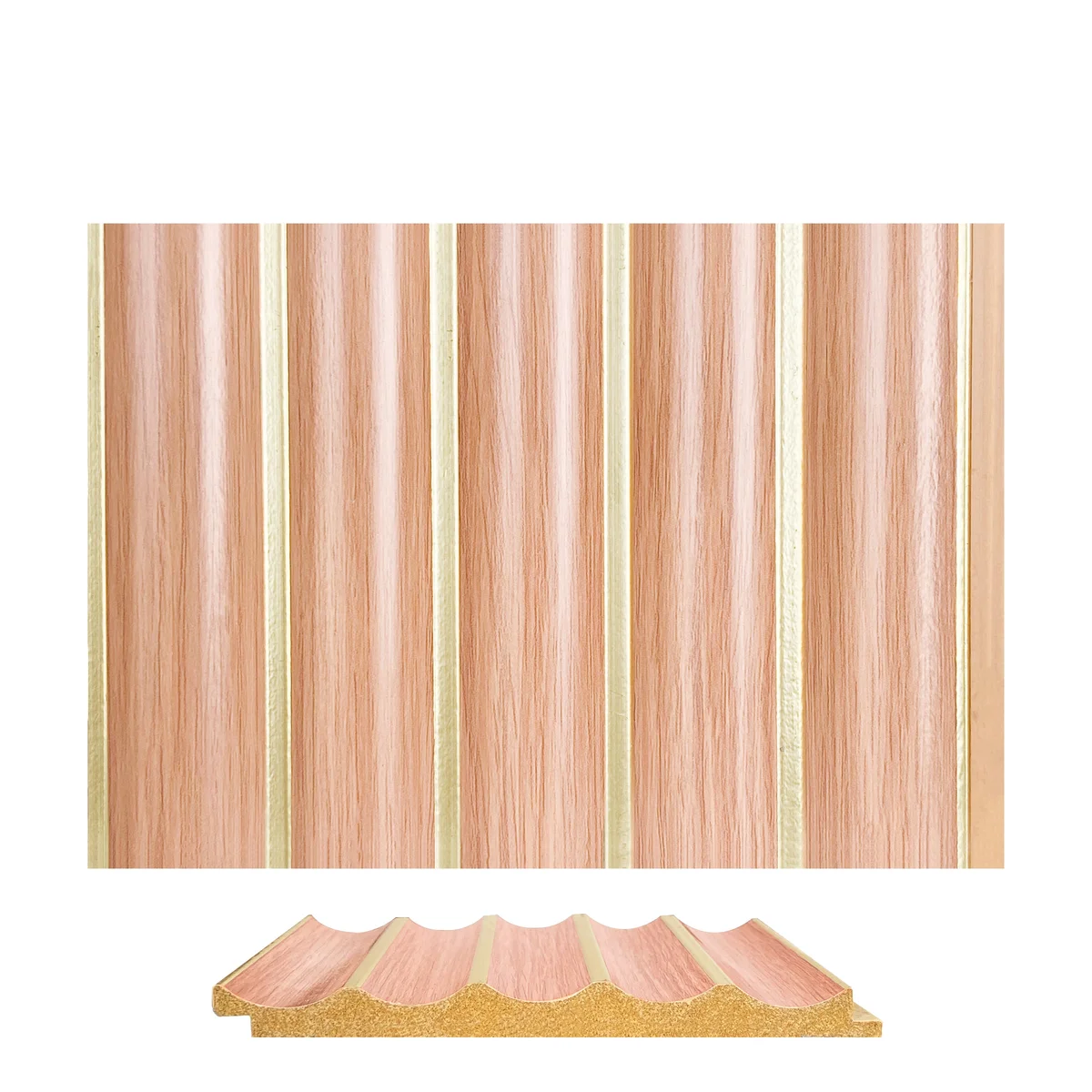 WoodGrove PVC Wall Panel Louvers Panel/Planks 9 Feet * 5 Inch - BA 7102 MV