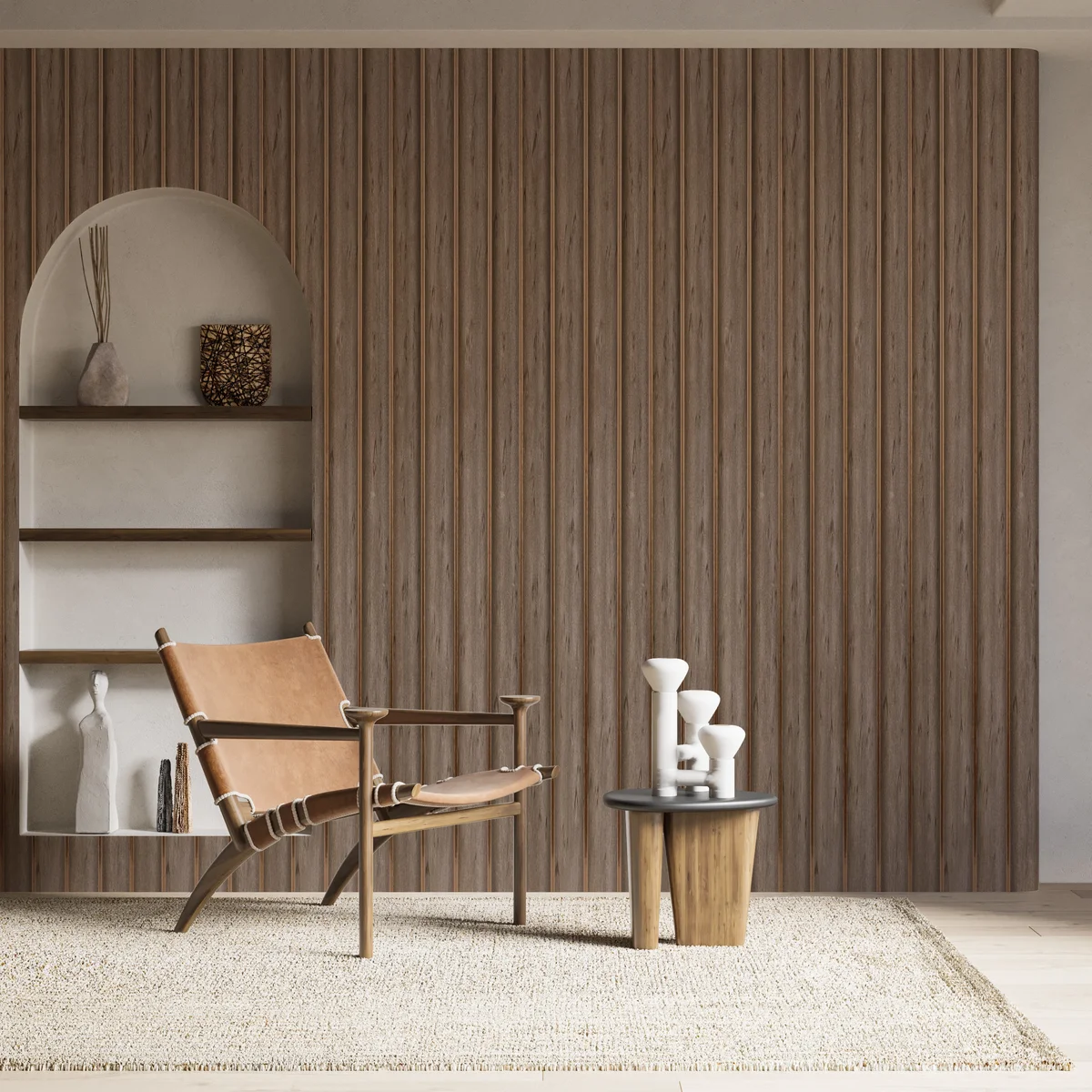 WoodGrove PVC Wall Panel Louvers Panel/Planks 9 Feet * 5 Inch - BA 7115 MV
