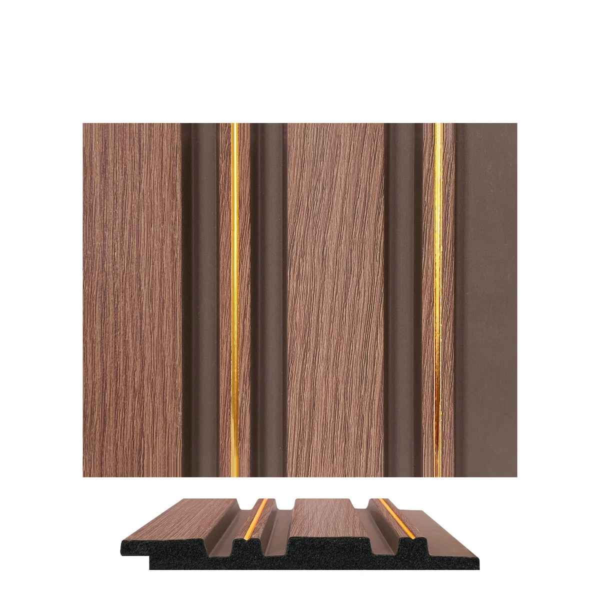 WoodGrove PVC Wall Panel Louvers Panel/Planks 9 Feet * 5 Inch - BA 7203 MV
