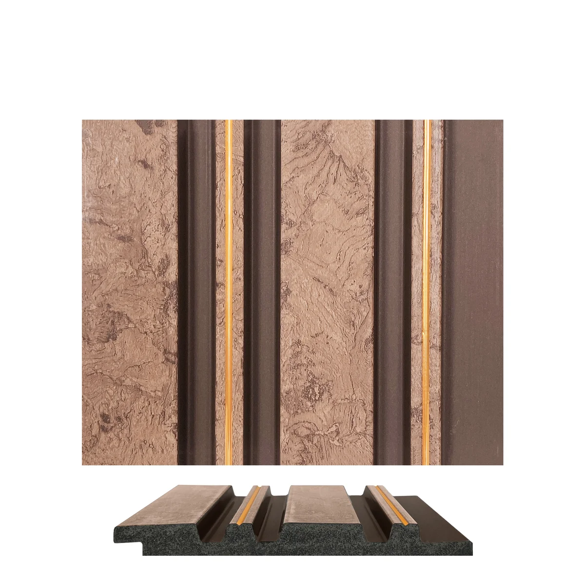 WoodGrove PVC Wall Panel Louvers Panel/Planks 9 Feet * 5 Inch - BA 7204 MV