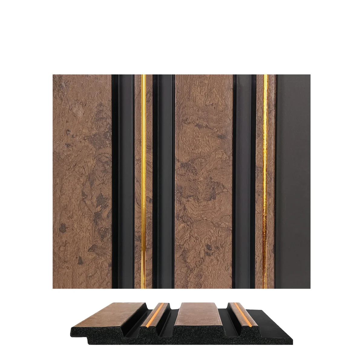 WoodGrove PVC Wall Panel Louvers Panel/Planks 9 Feet * 5 Inch - BA 7206 MV