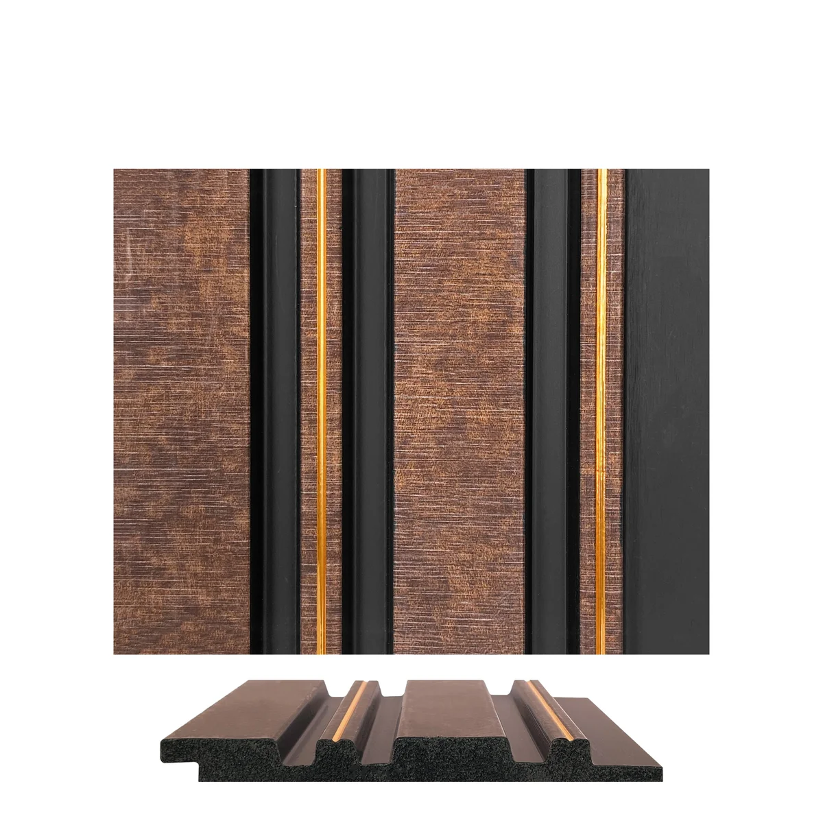 WoodGrove PVC Wall Panel Louvers Panel/Planks 9 Feet * 5 Inch - BA 7208 MV