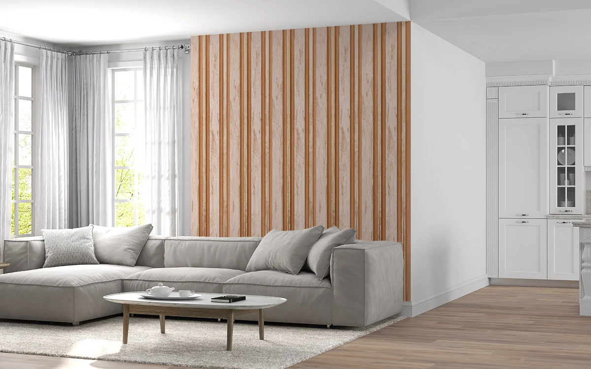 WoodGrove PVC Wall Panel Louvers Panel/Planks 9 Feet * 5 Inch - BA 7205 MV