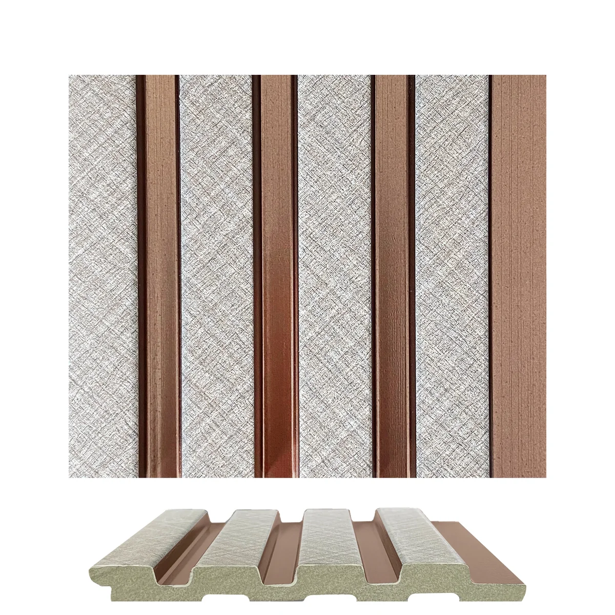 Caspia PVC Wall Panel Louvers Panel/Planks 9 Feet * 5 Inch - BA 7601 MV