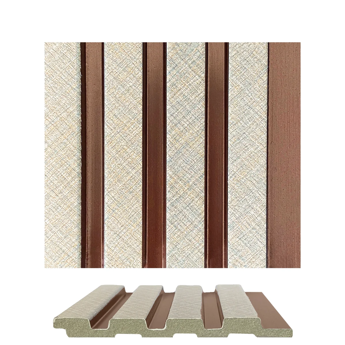 Caspia PVC Wall Panel Louvers Panel/Planks 9 Feet * 5 Inch - BA 7602 MV