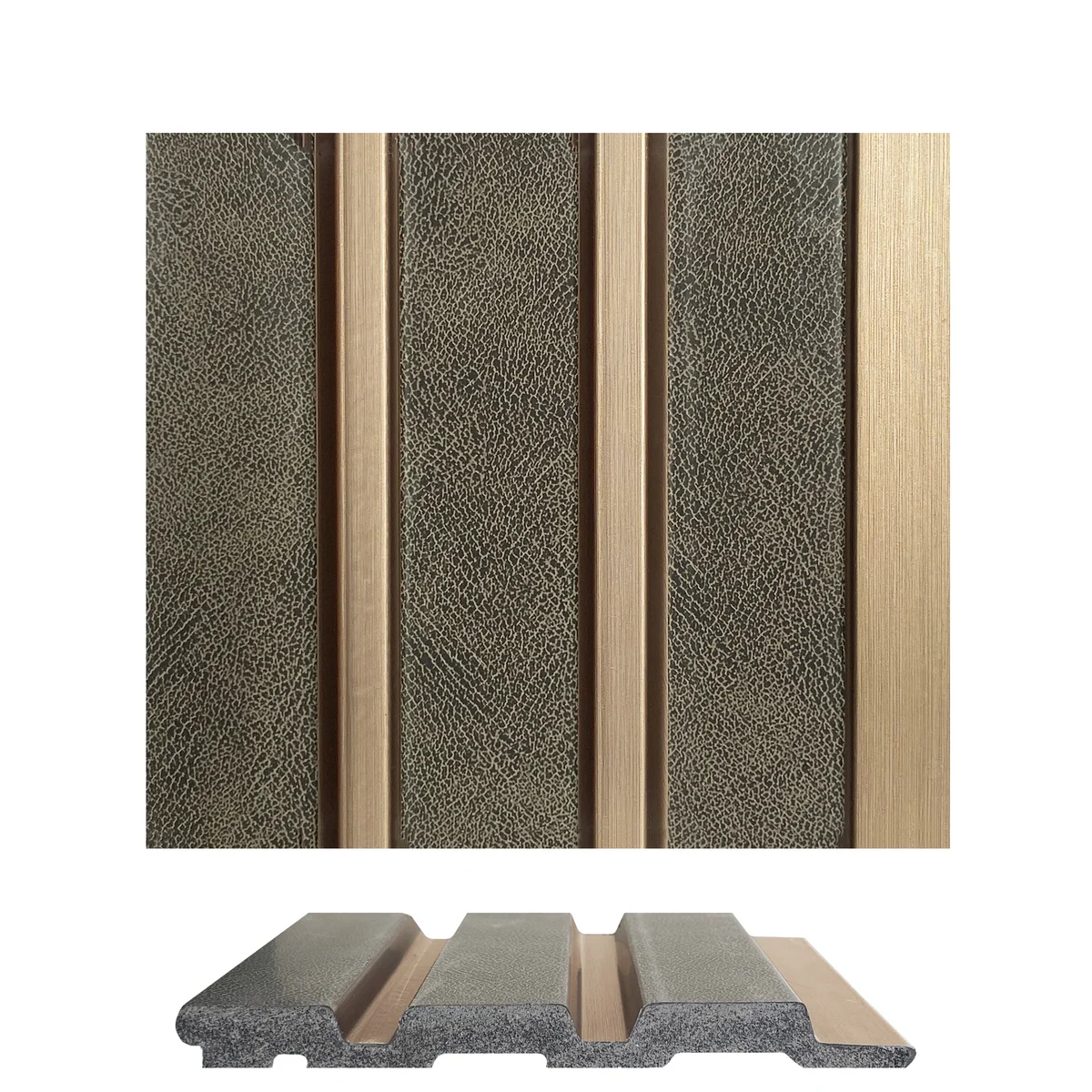 Caspia PVC Wall Panel Louvers Panel/Planks 9 Feet * 5 Inch - BA 7816 MV