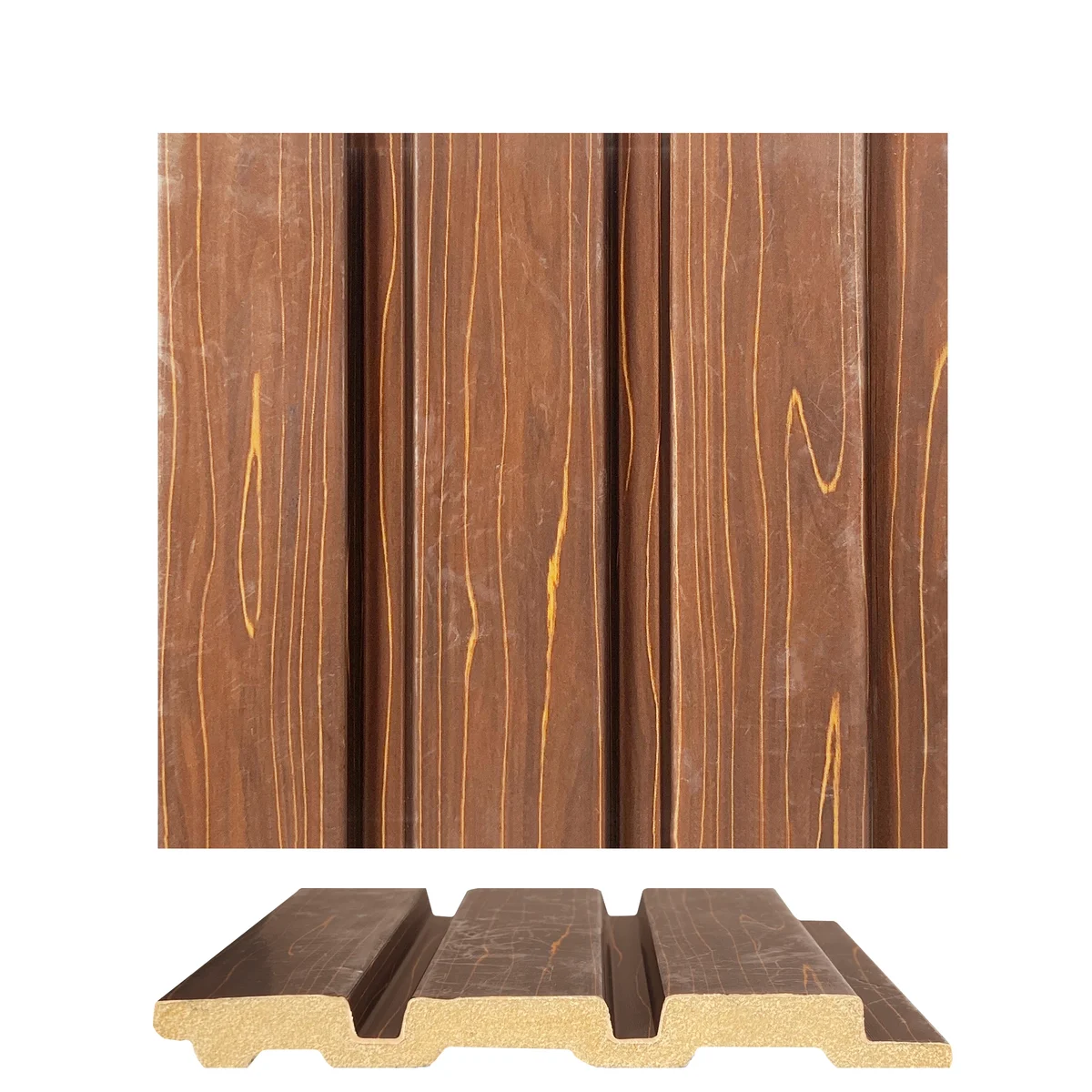 WoodGrove PVC Wall Panel Louvers Panel/Planks 9 Feet * 5 Inch - BA 7809 MV
