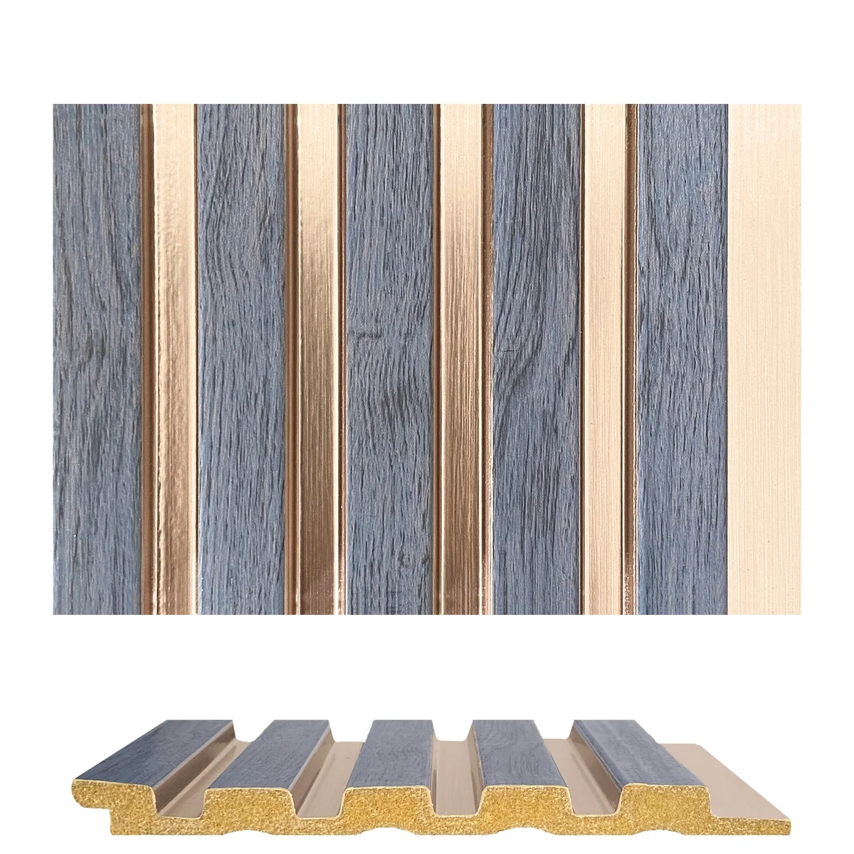 WoodGrove PVC Wall Panel Louvers Panel/Planks 9 Feet * 5 Inch - BA 8203 MV