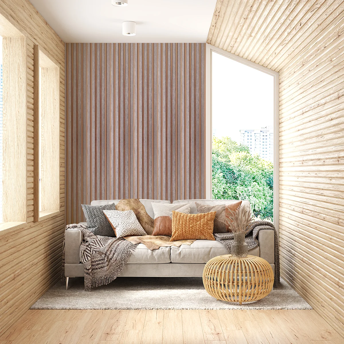 WoodGrove PVC Wall Panel Louvers Panel/Planks 9 Feet * 5 Inch - BA 8201 MV