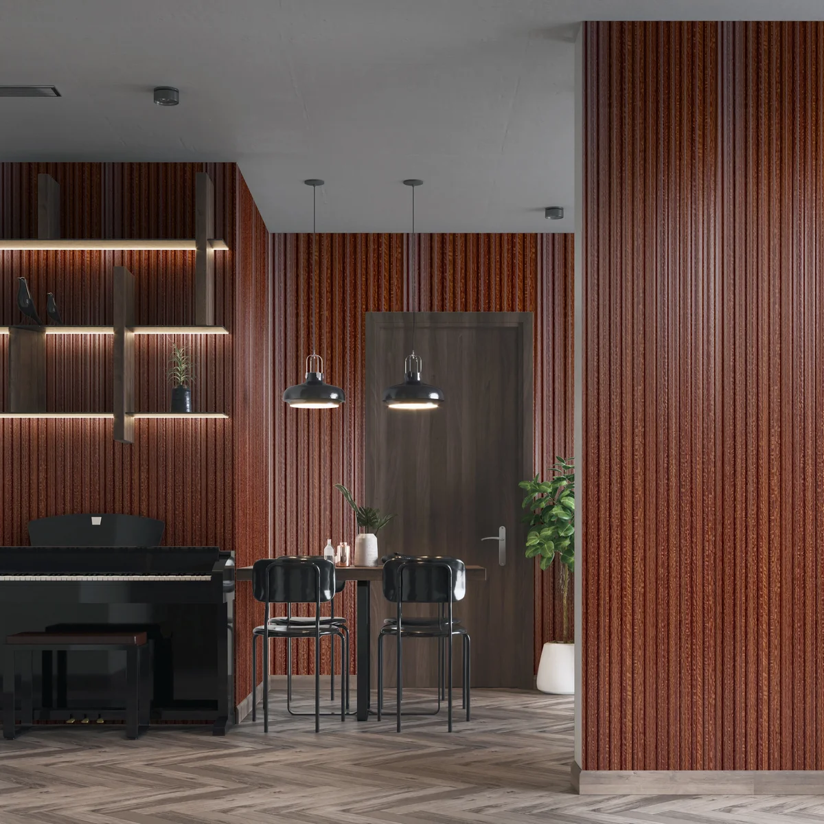 WoodGrove PVC Wall Panel Louvers Panel/Planks 8 Feet * 3.75 Inch - NDX 9904 ND