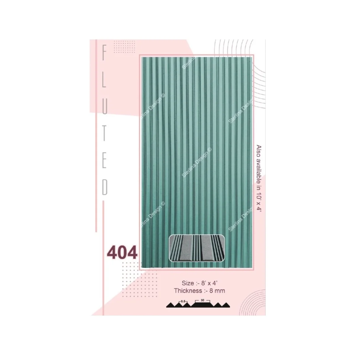 Panelx Fluted HDHMR Wall Panels (Paintable) | 8 Feet * 4 Feet | 404