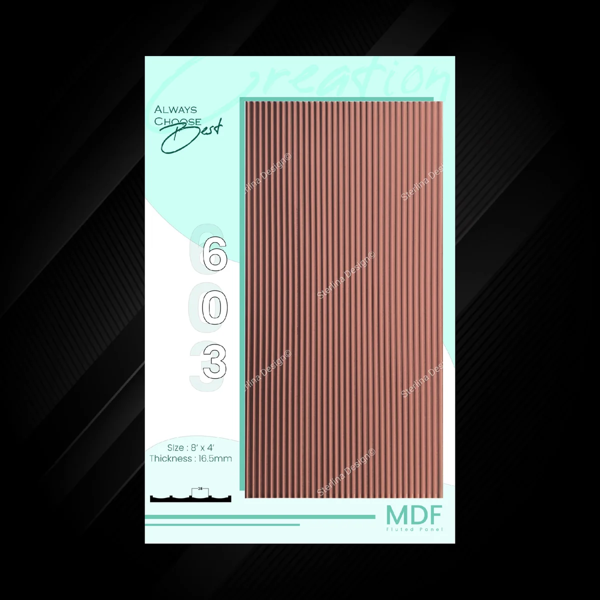 Panelk Fluted MDF Wall Panels (Paintable) | 8 Feet * 4 Feet | 603