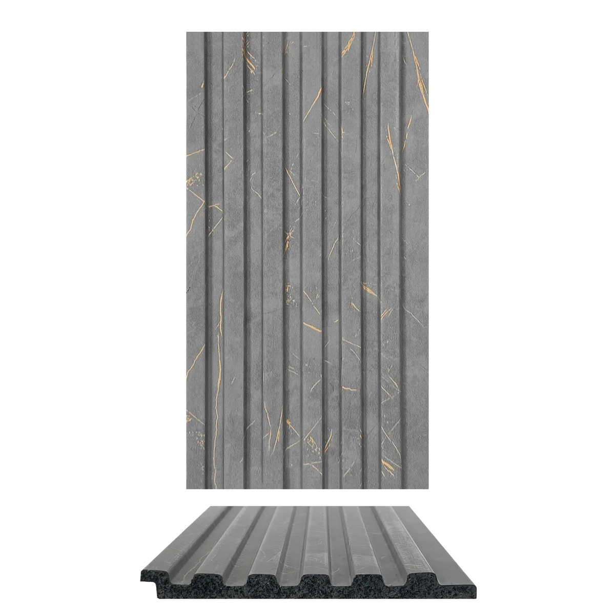Cladyne Marble And Stone PVC Wall Panel Louvers Panel/Planks 8 Feet * 3.75 Inch - CL 6226 ND