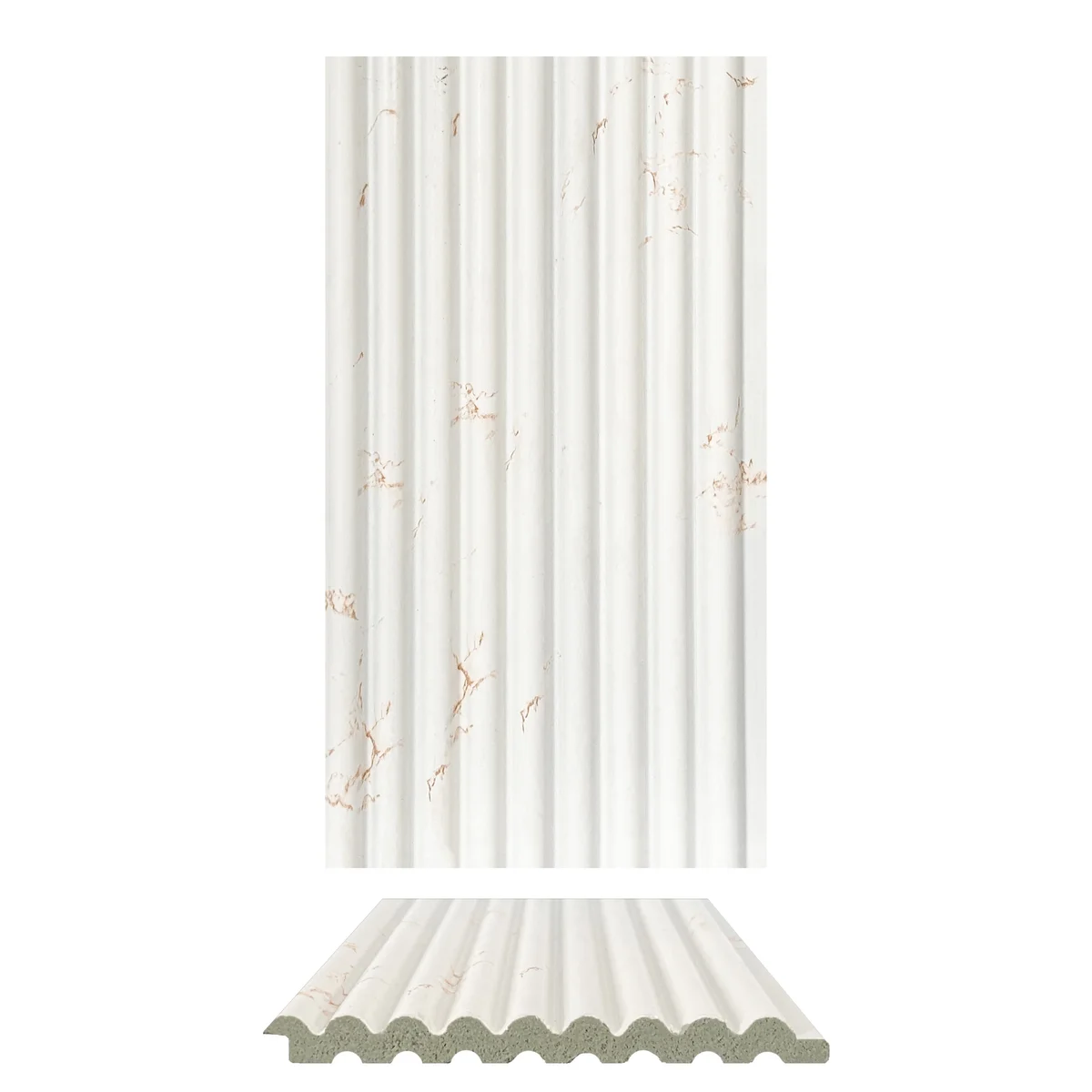 Marbelite PVC Wall Panel Louvers Panel/Planks 8 Feet * 3.75 Inch - NDX 9999 ND