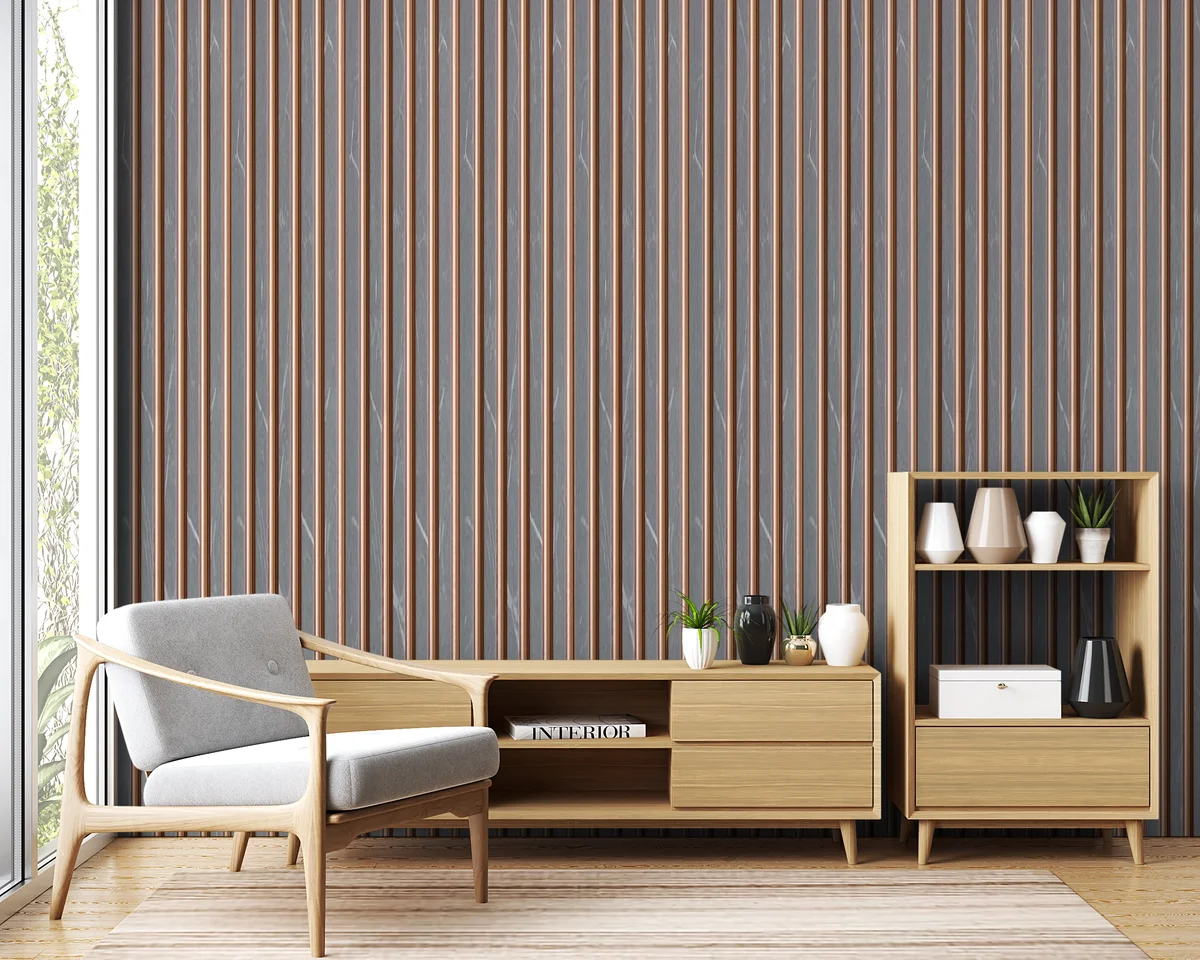 Marbelite PVC Wall Panel Louvers Panel/Planks 8 Feet * 5 Inch - ETO 1024 ND
